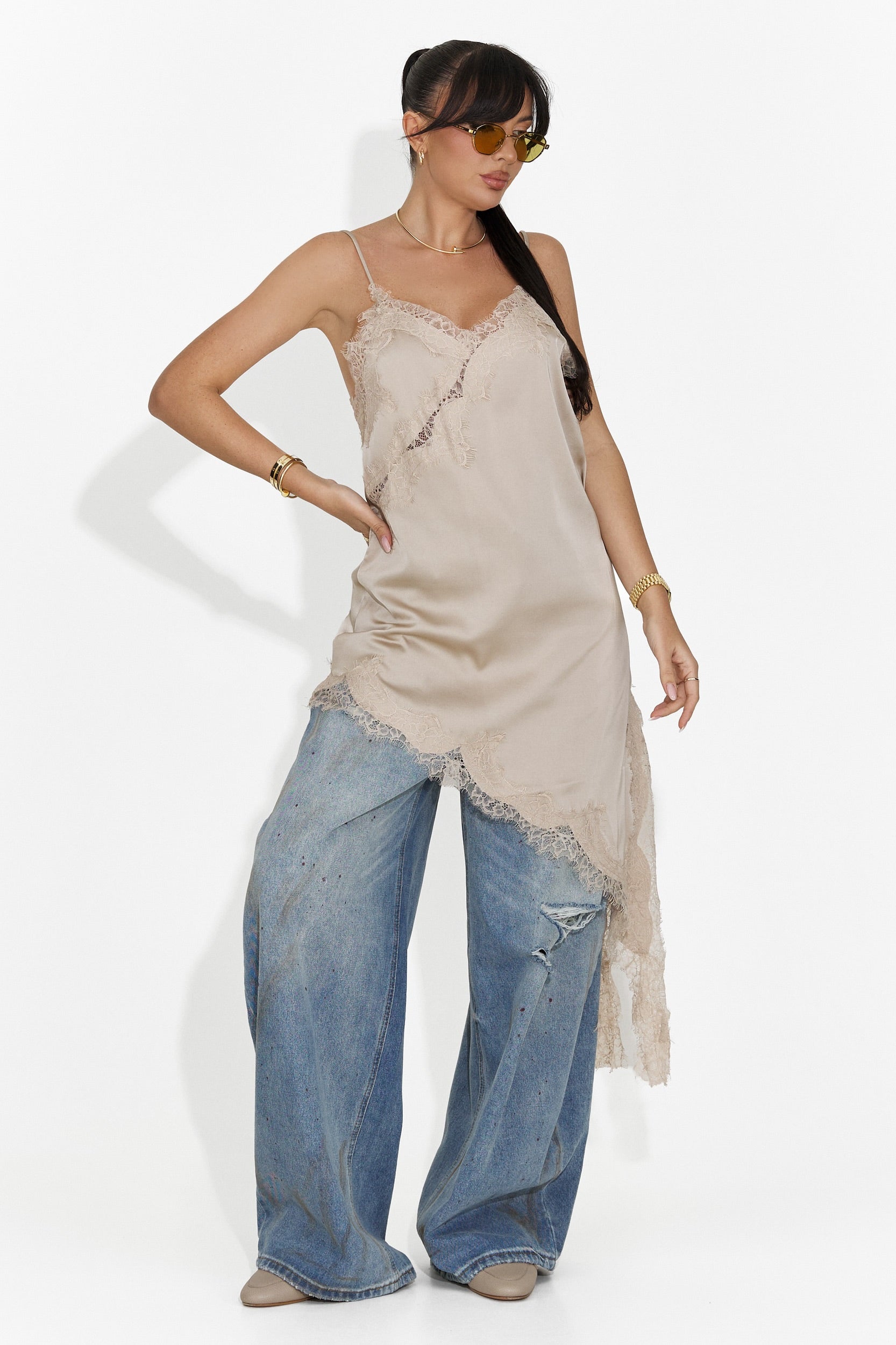 Vestito Corto Beige da Donna di Francisca Bogas