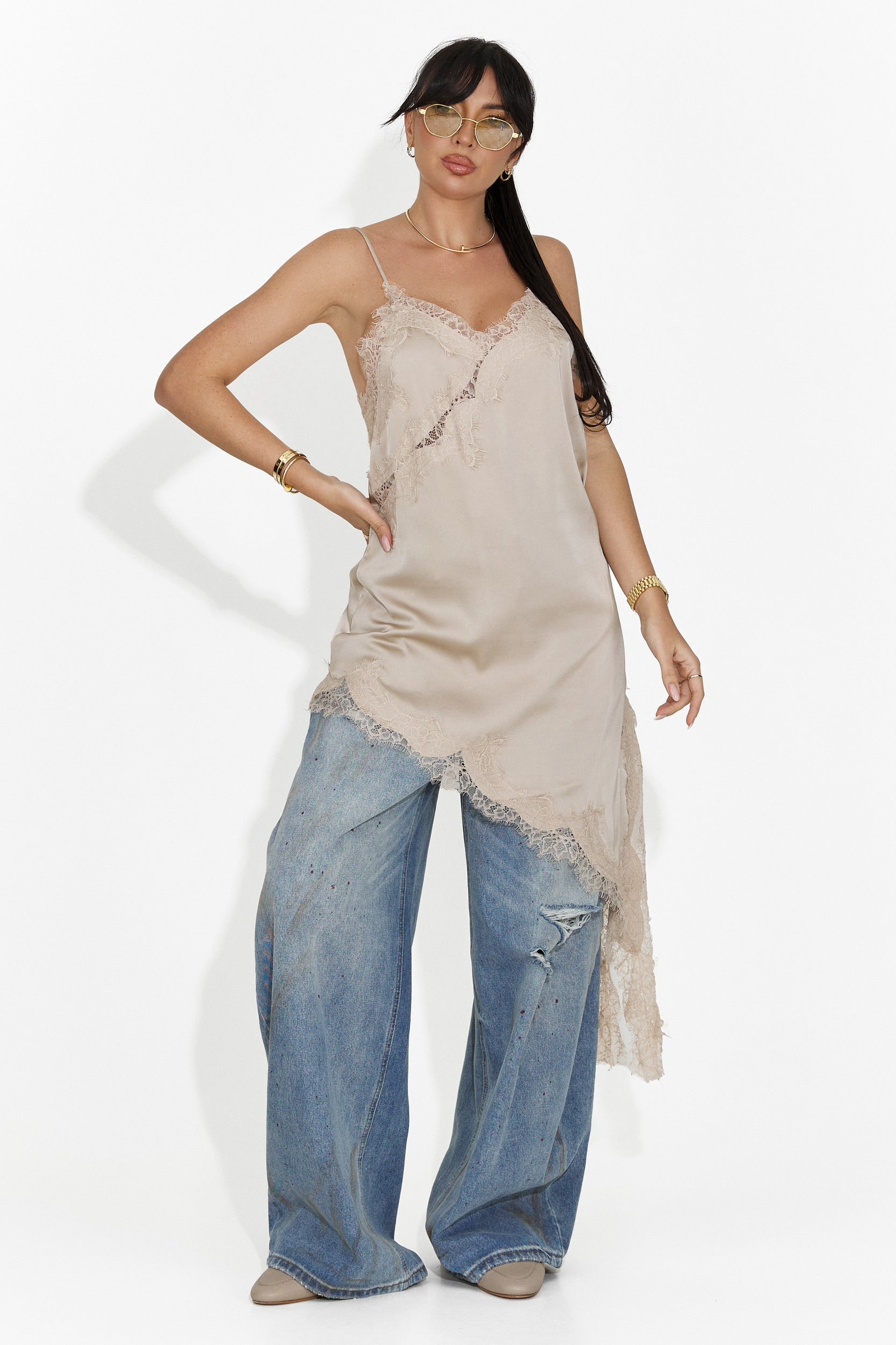 Vestito Corto Beige da Donna di Francisca Bogas