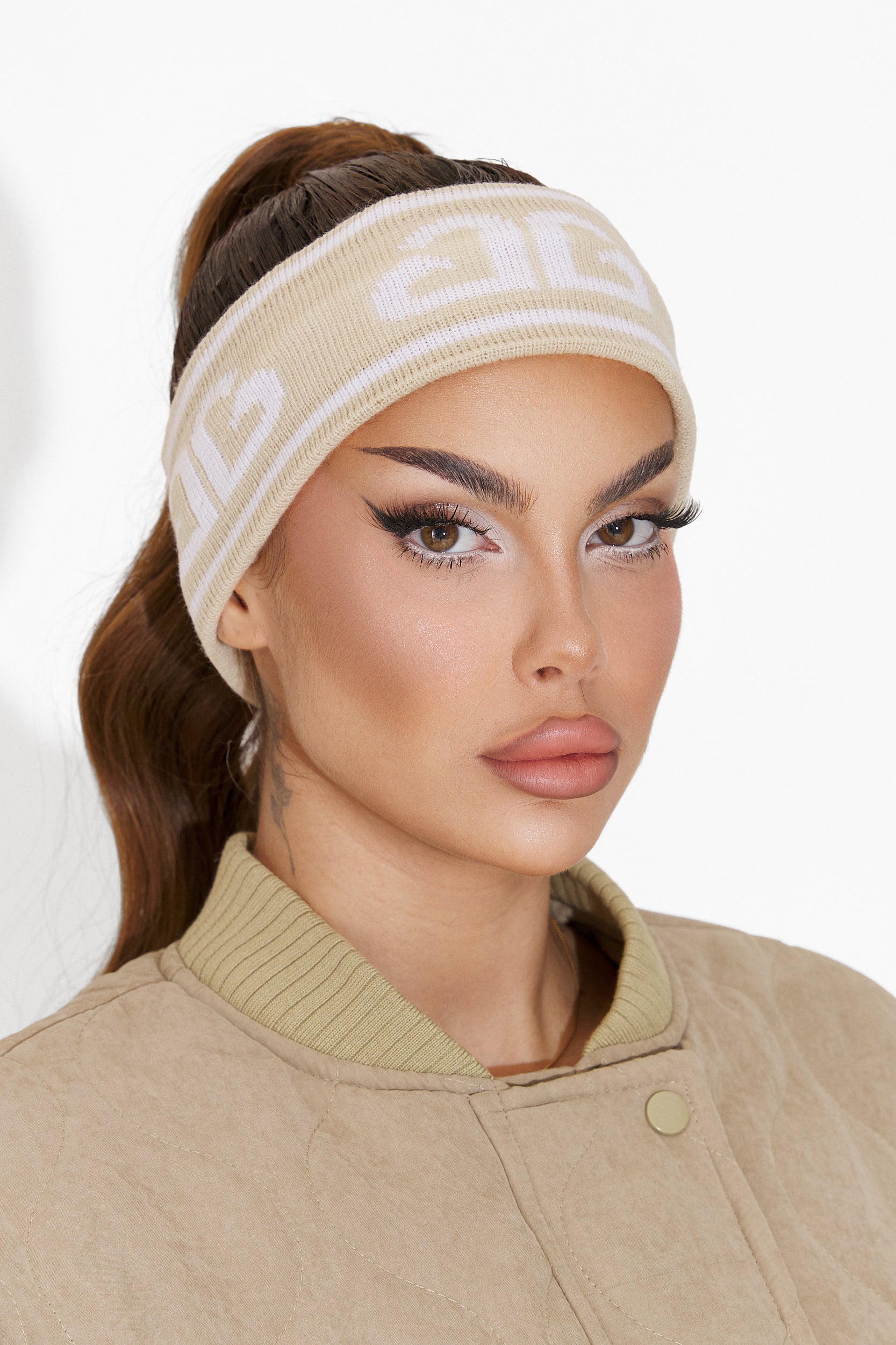 Fascia per capelli casual beige Kasra Bogas per donna