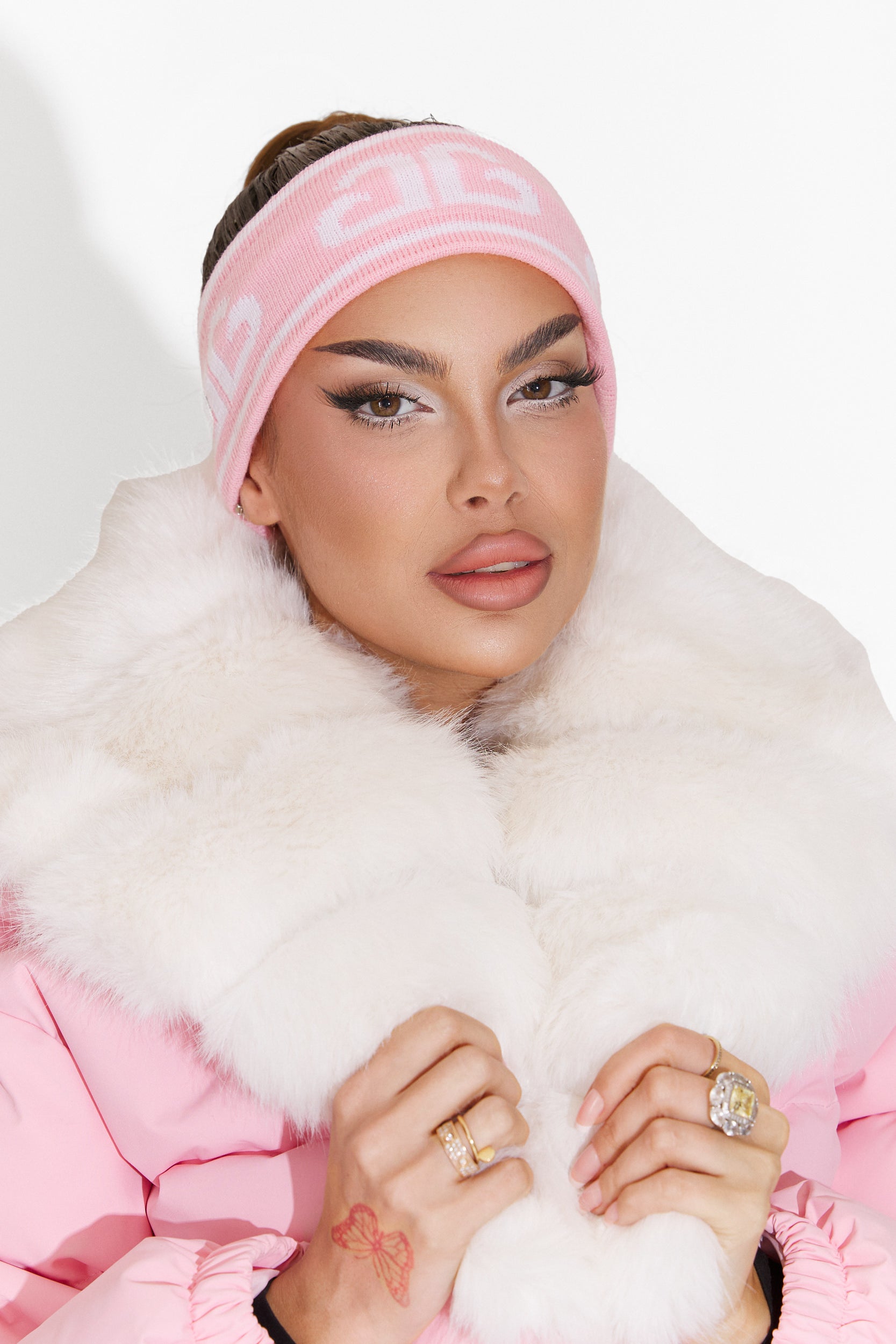 Fascia per capelli casual rosa Kasra Bogas per donna