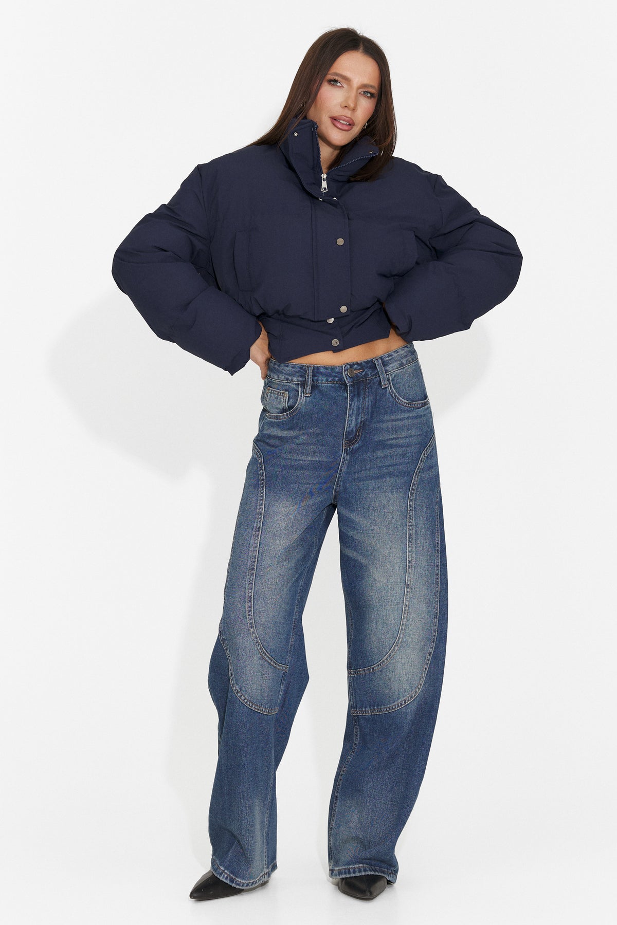 Blugi casual albastri Karomieza Bogas