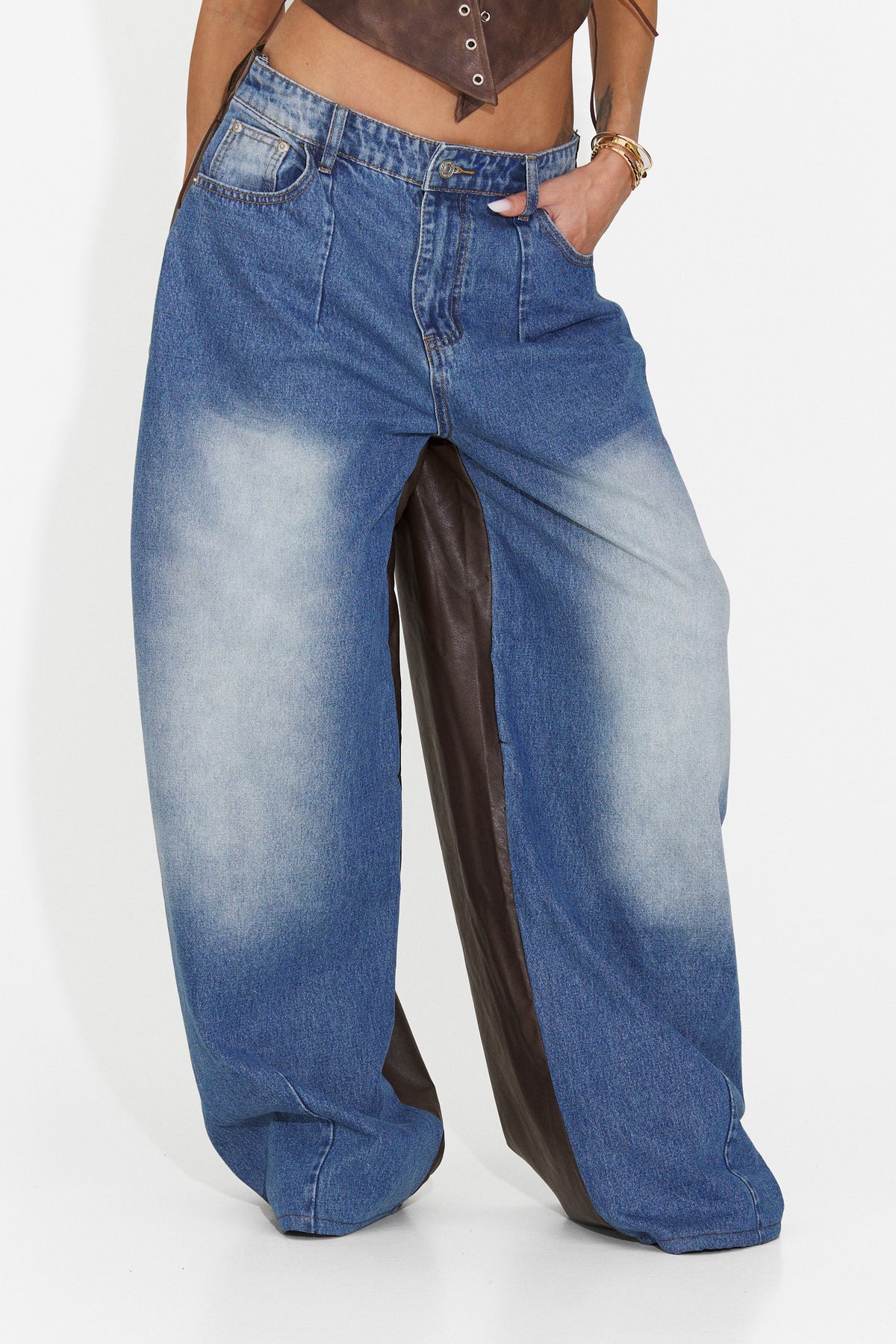 Blugi casual albastri Marazina Bogas