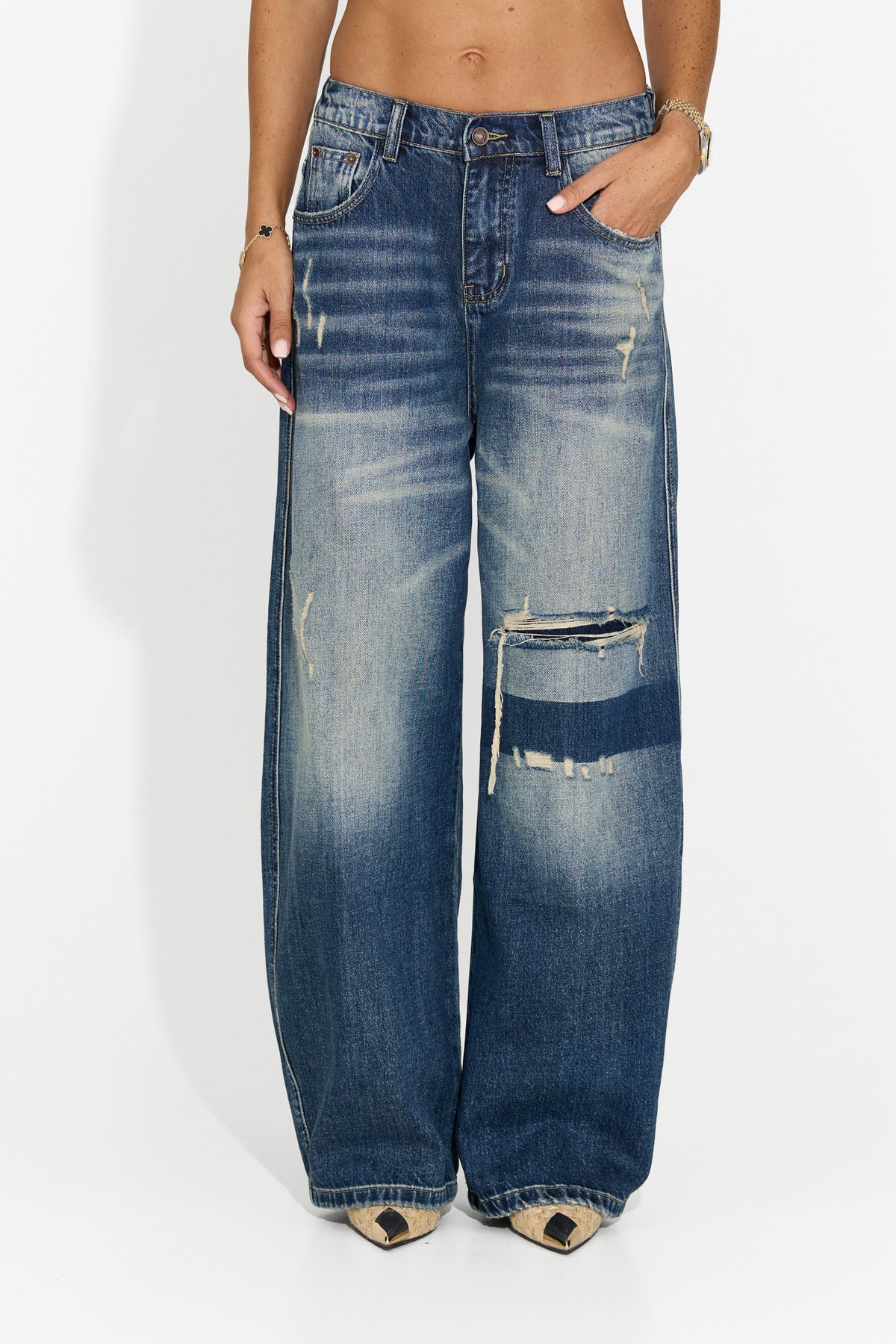 Jeans da donna casual blu Zaloveavia Bogas