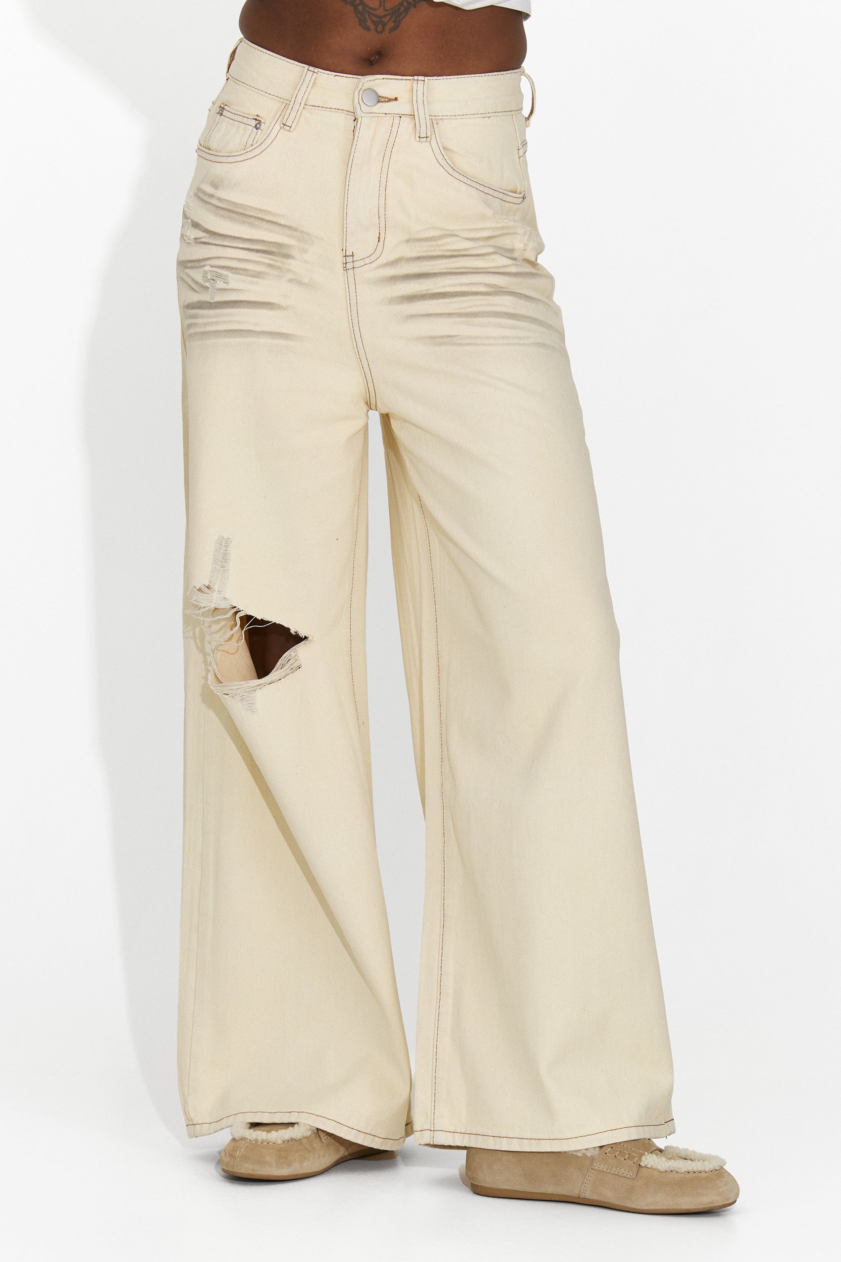 Jeans Beige Casual da Donna di Elania Bogas