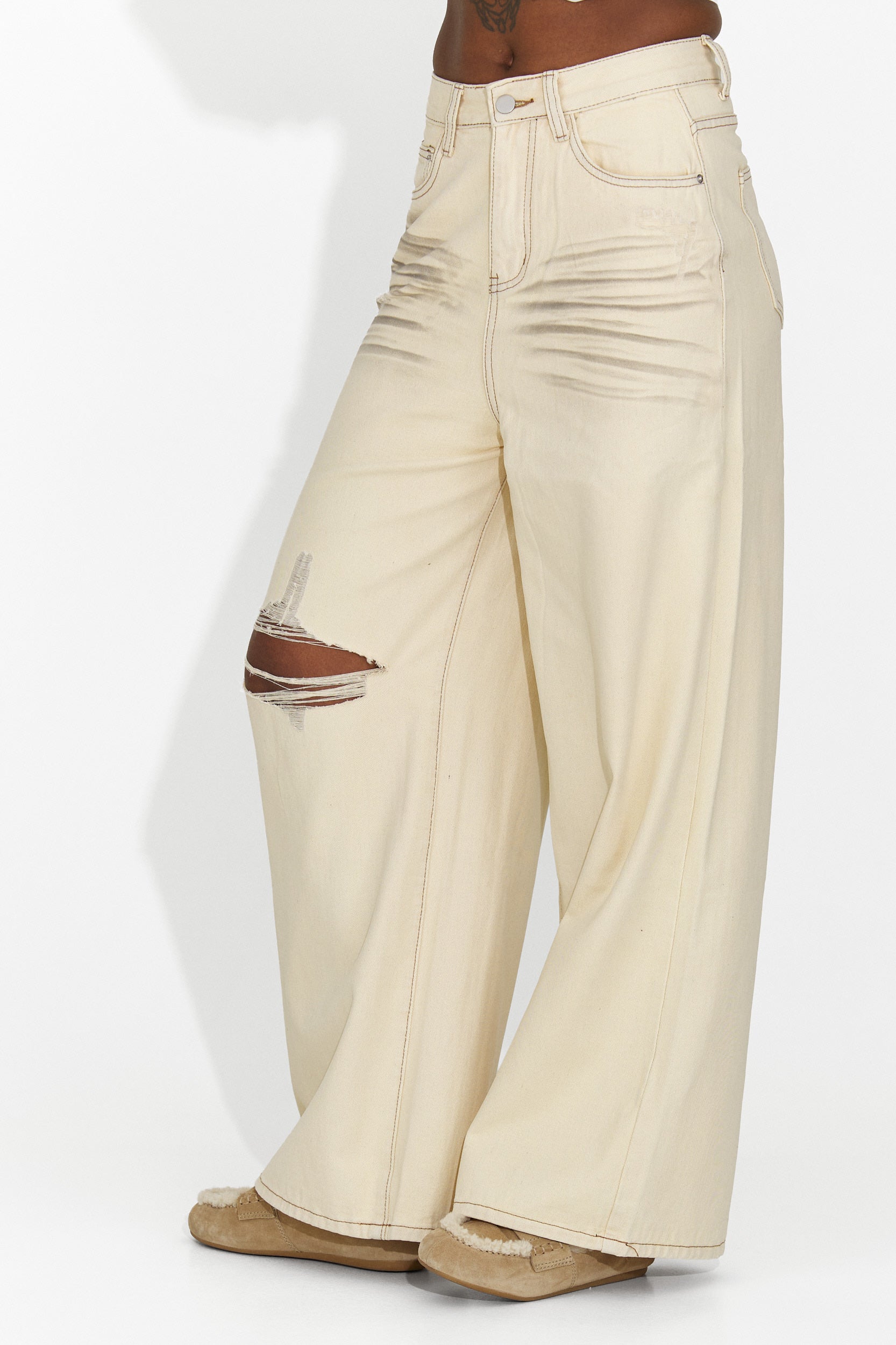 Jeans Beige Casual da Donna di Elania Bogas