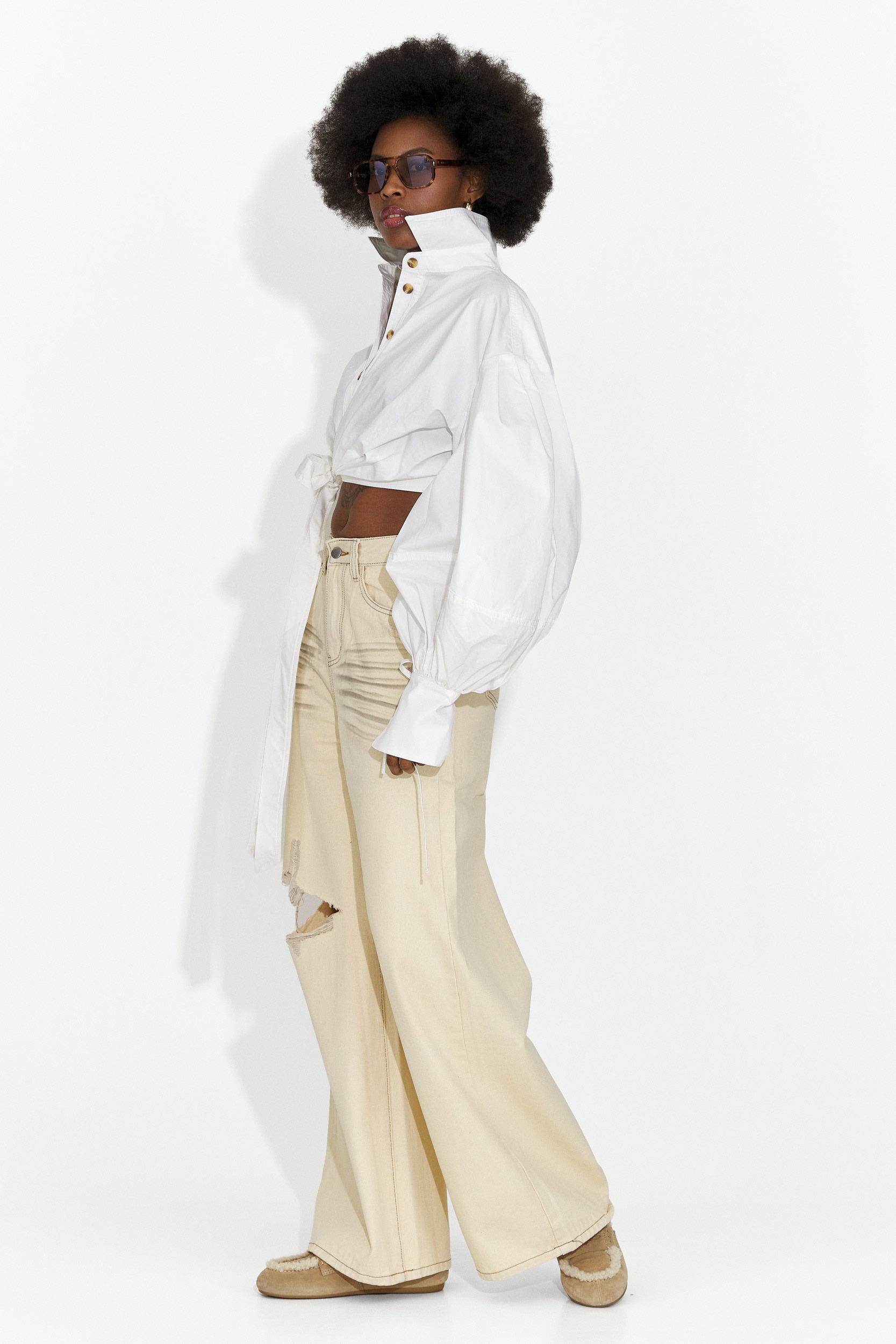 Jeans Beige Casual da Donna di Elania Bogas