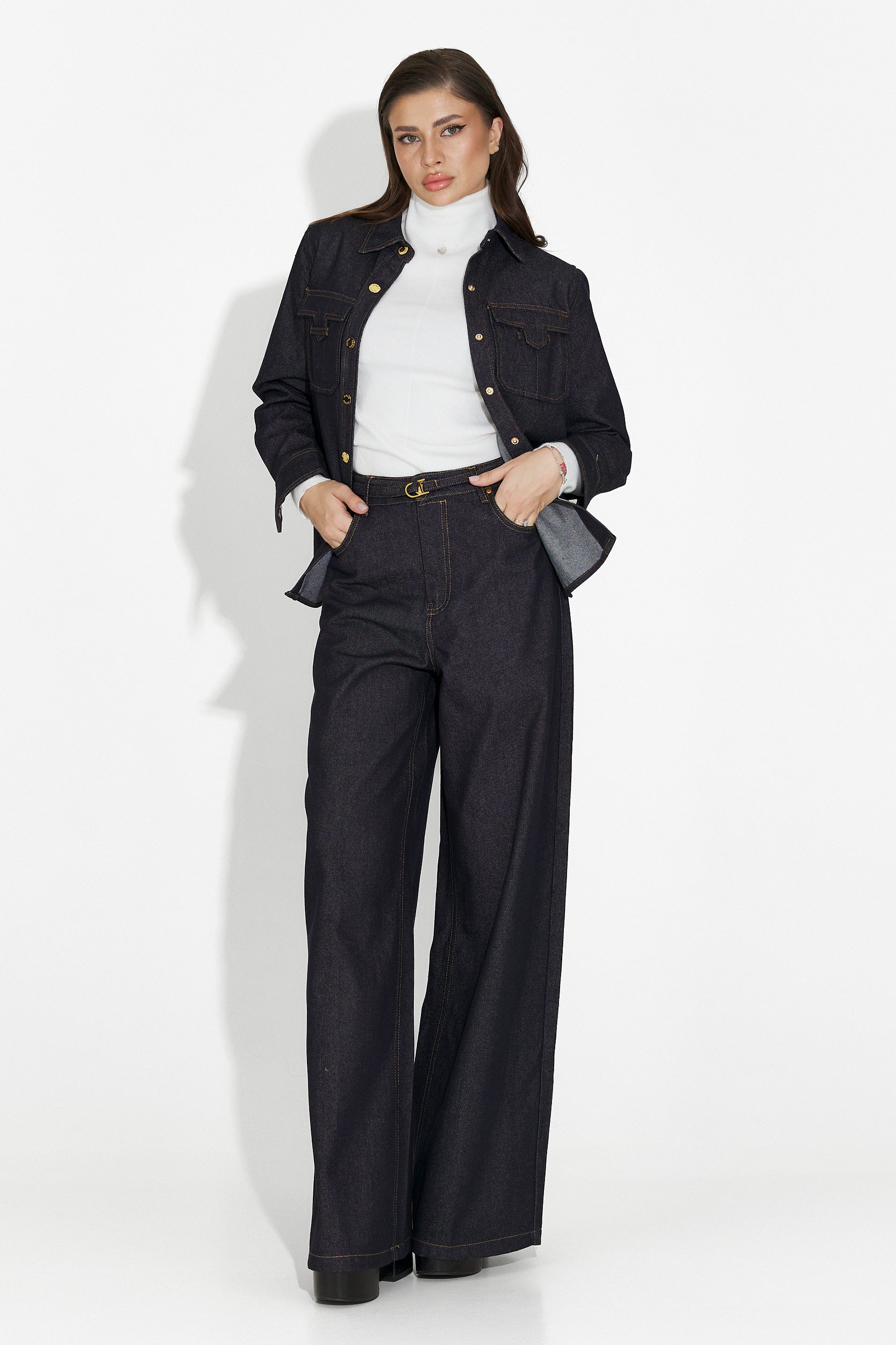 Jeans Casual Blu Navy da Donna di Flovira Bogas