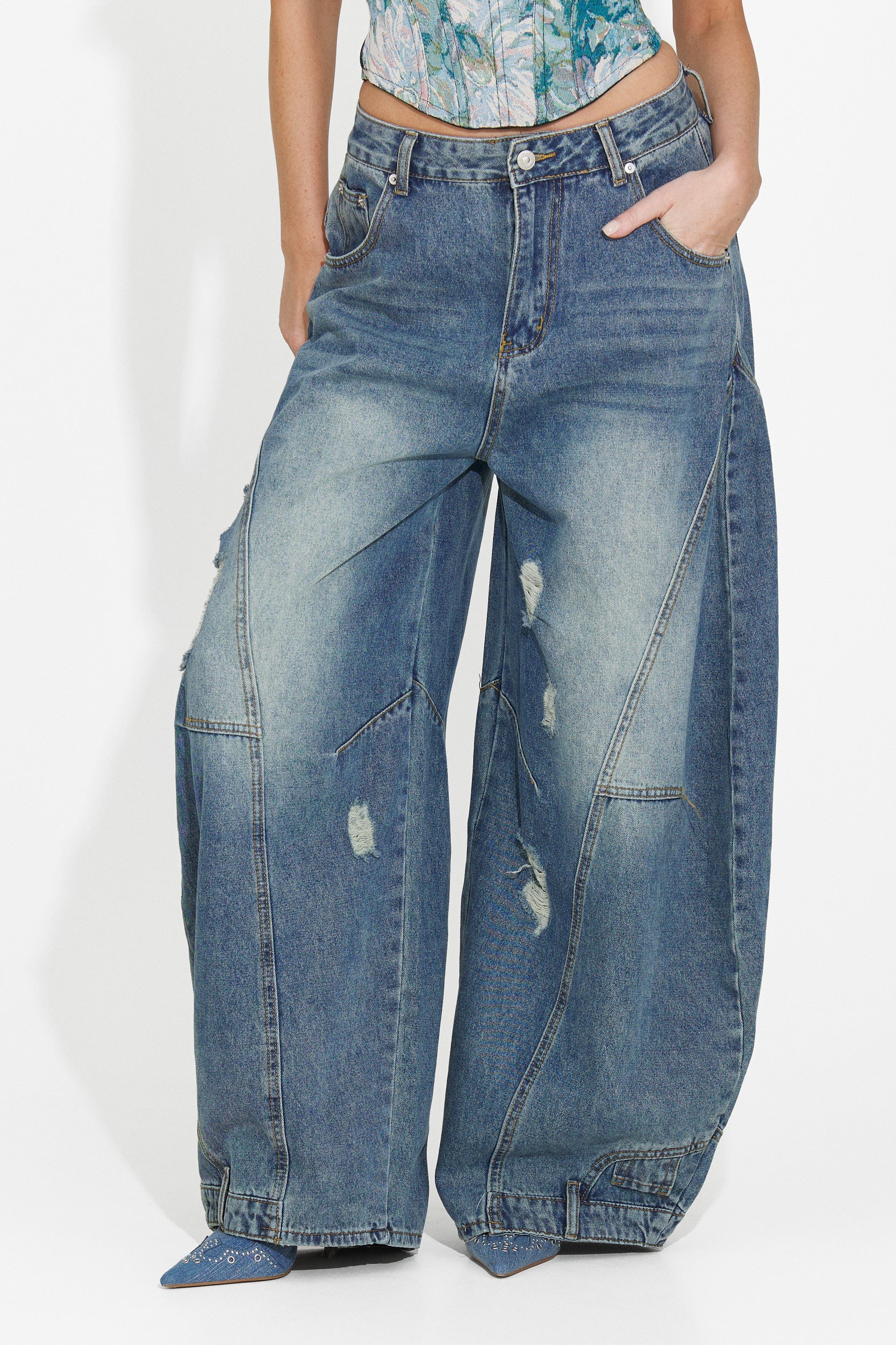 Jeans donna casual blu scuro Renelia Bogas