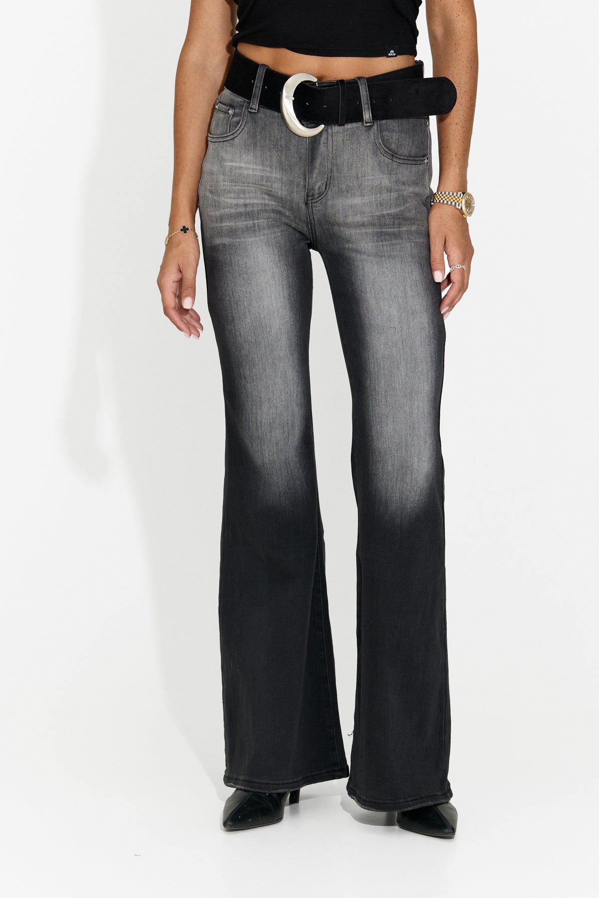 Jeans da donna casual neri Hursona Bogas