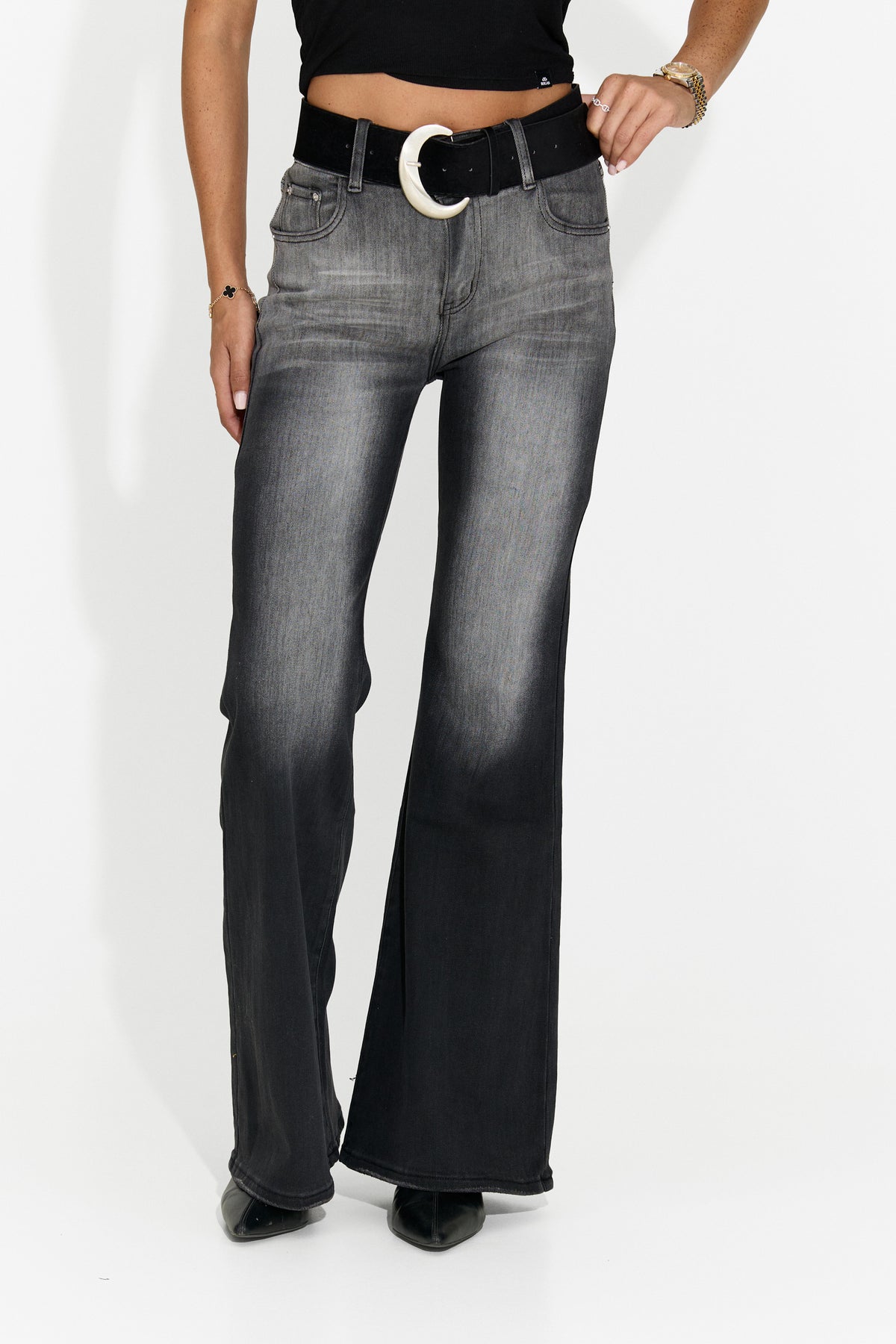 Jeans da donna casual neri Hursona Bogas