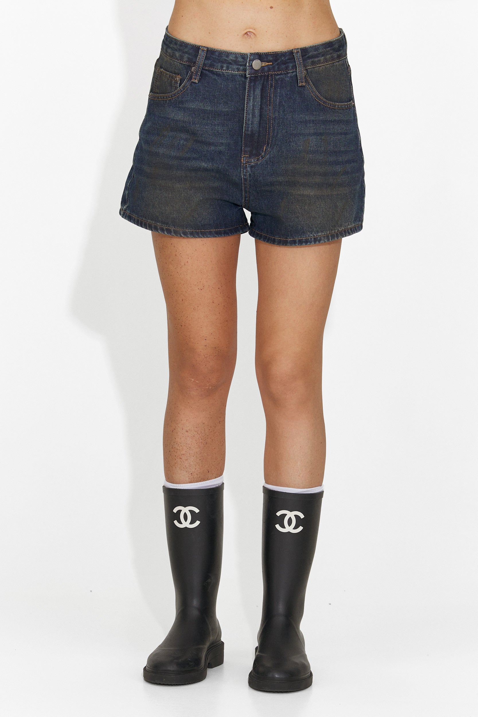 Jeans corti casual blu navy da donna Cherele Bogas