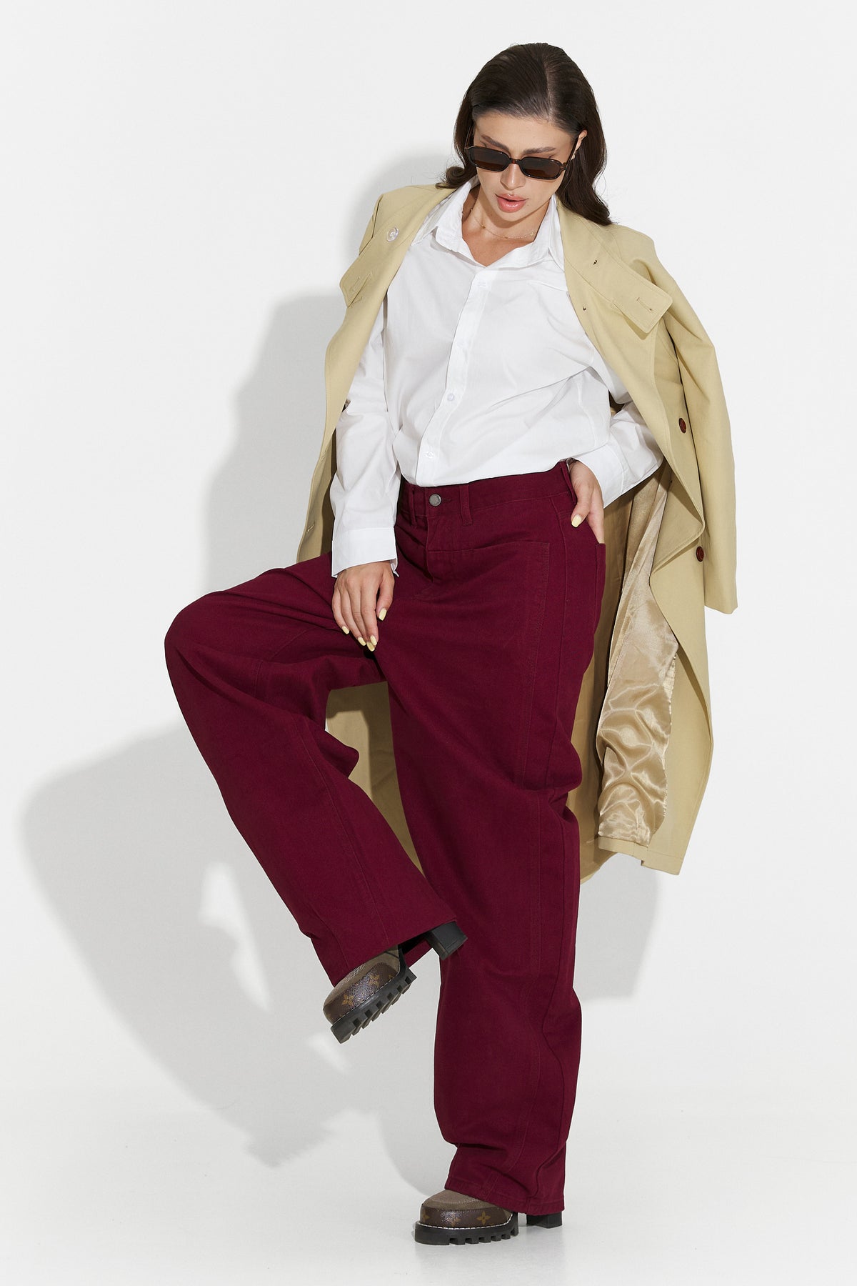 Jeans casual bordeaux da donna Jacklyn Bogas