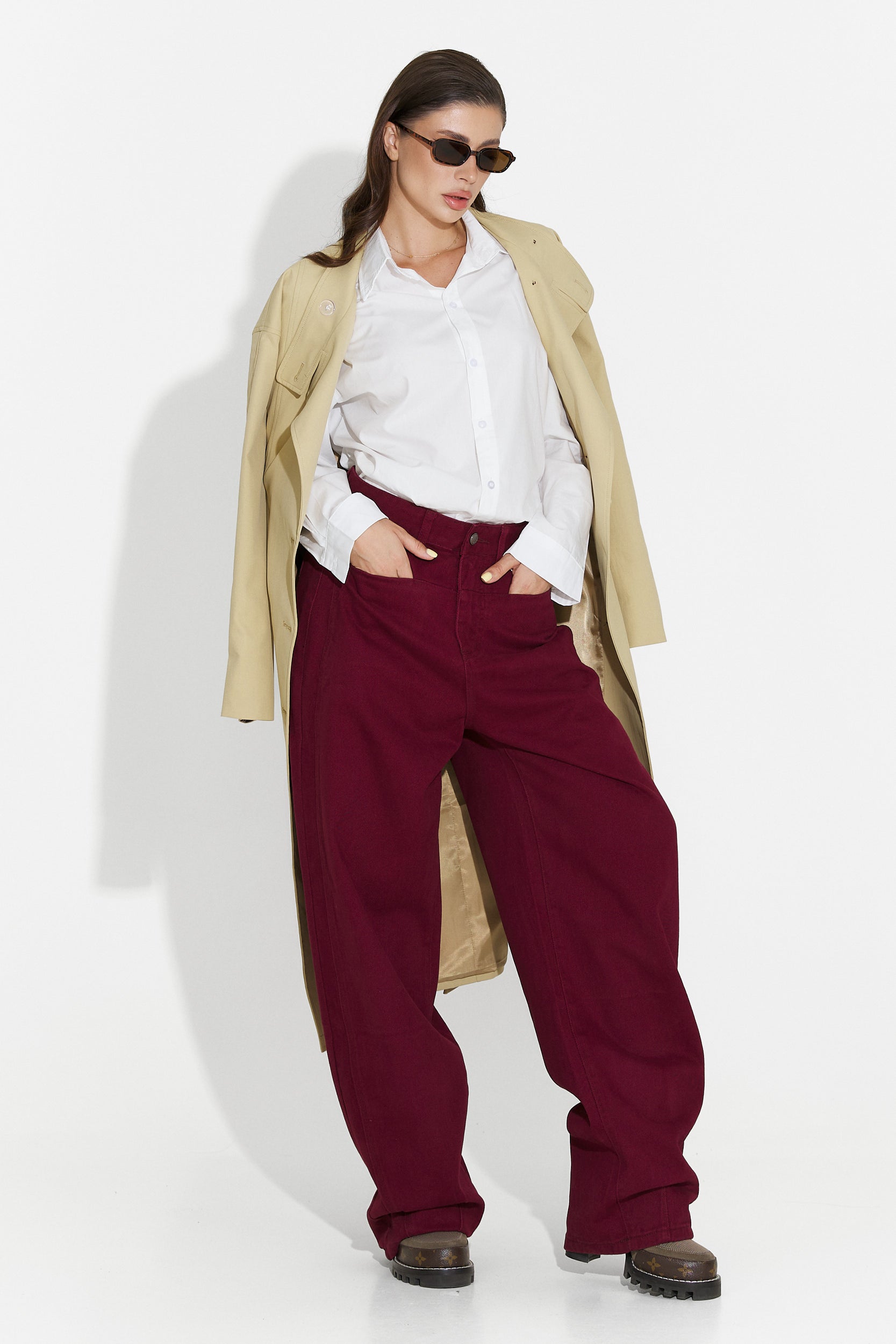 Jeans casual bordeaux da donna Jacklyn Bogas