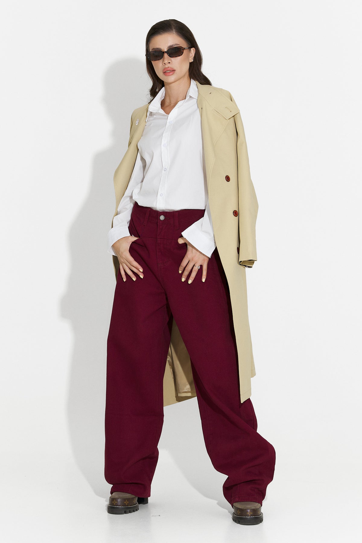 Jeans casual bordeaux da donna Jacklyn Bogas