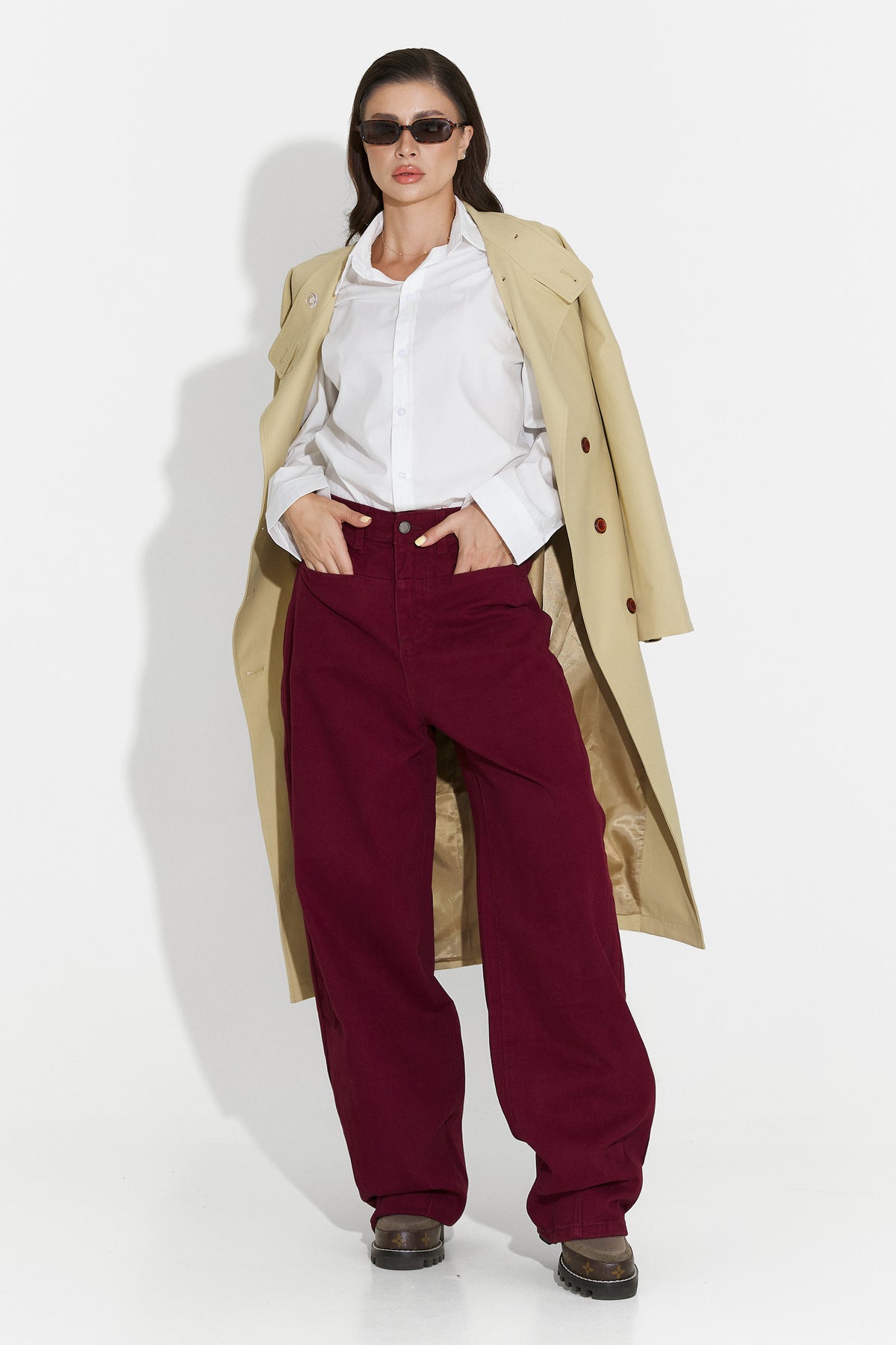 Jeans casual bordeaux da donna Jacklyn Bogas
