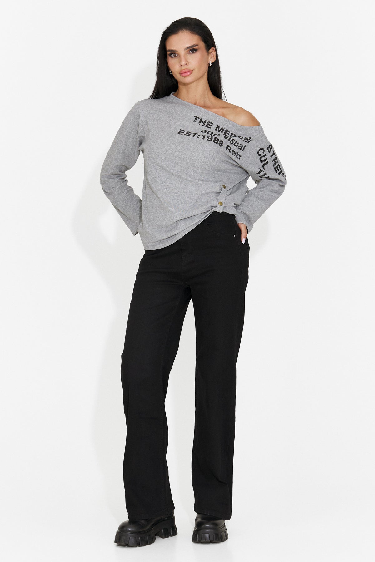 Bluza casual gri Scasivoalia Bogas