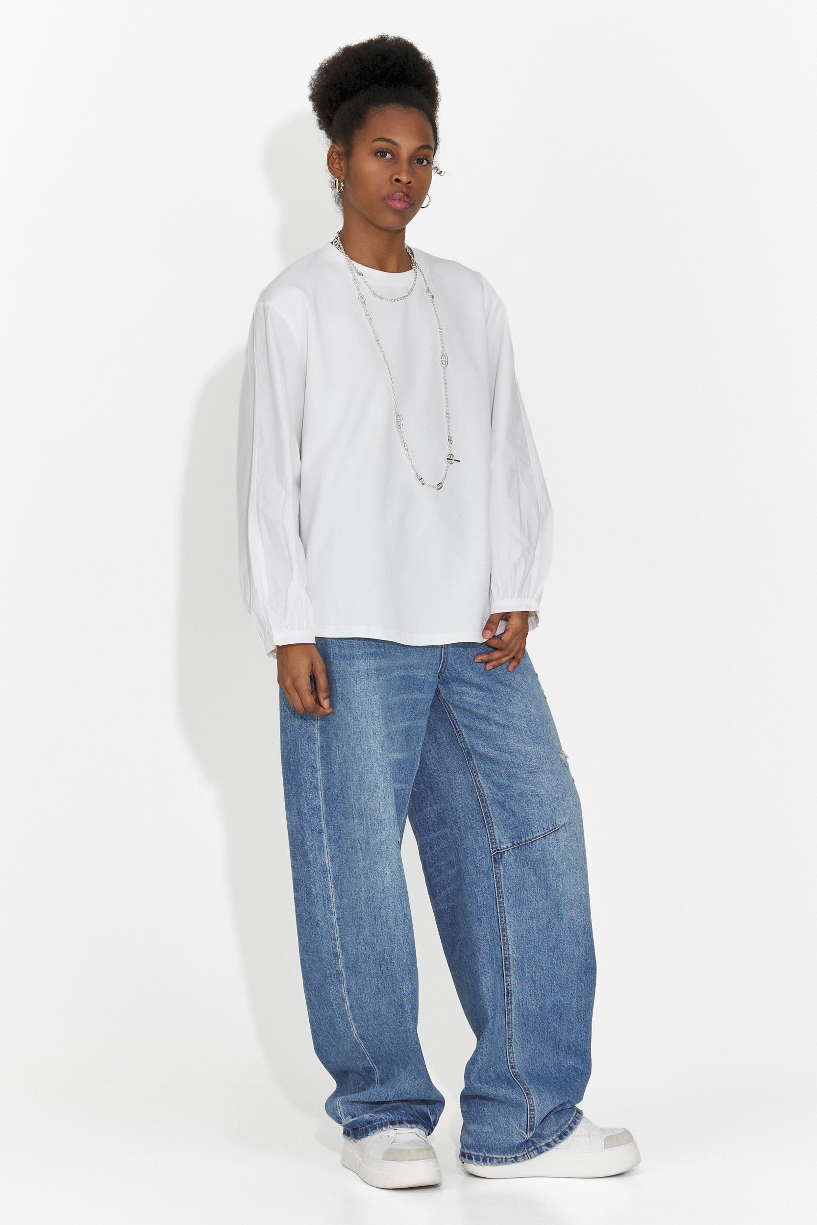Blusa Casual Bianca da Donna di Sheiva Bogas