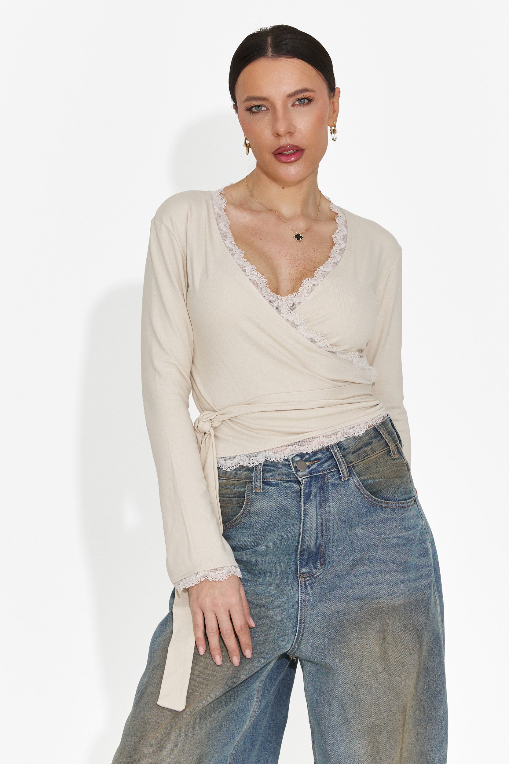 Blusa Casual Beige da Donna di Zaneta Bogas