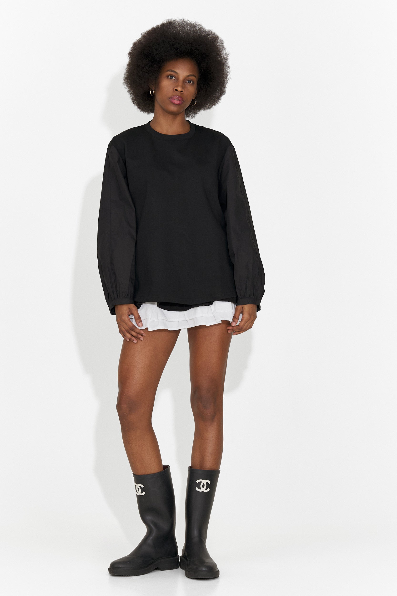 Blusa Casual Nera da Donna di Sheiva Bogas