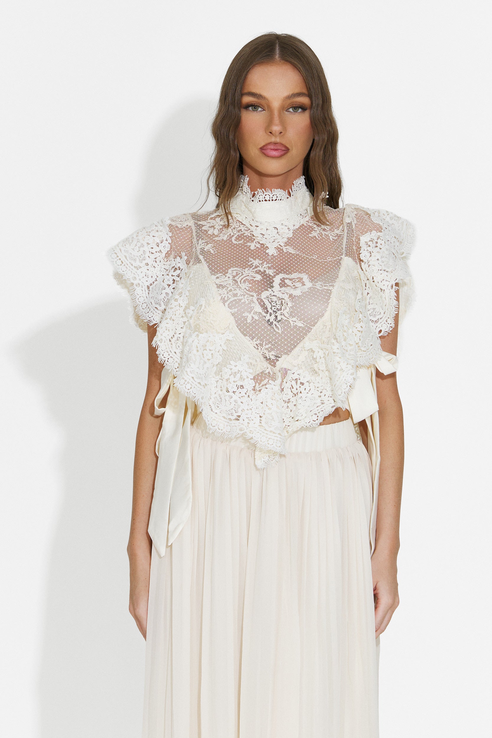 Top donna elegante beige Abraham Bogas