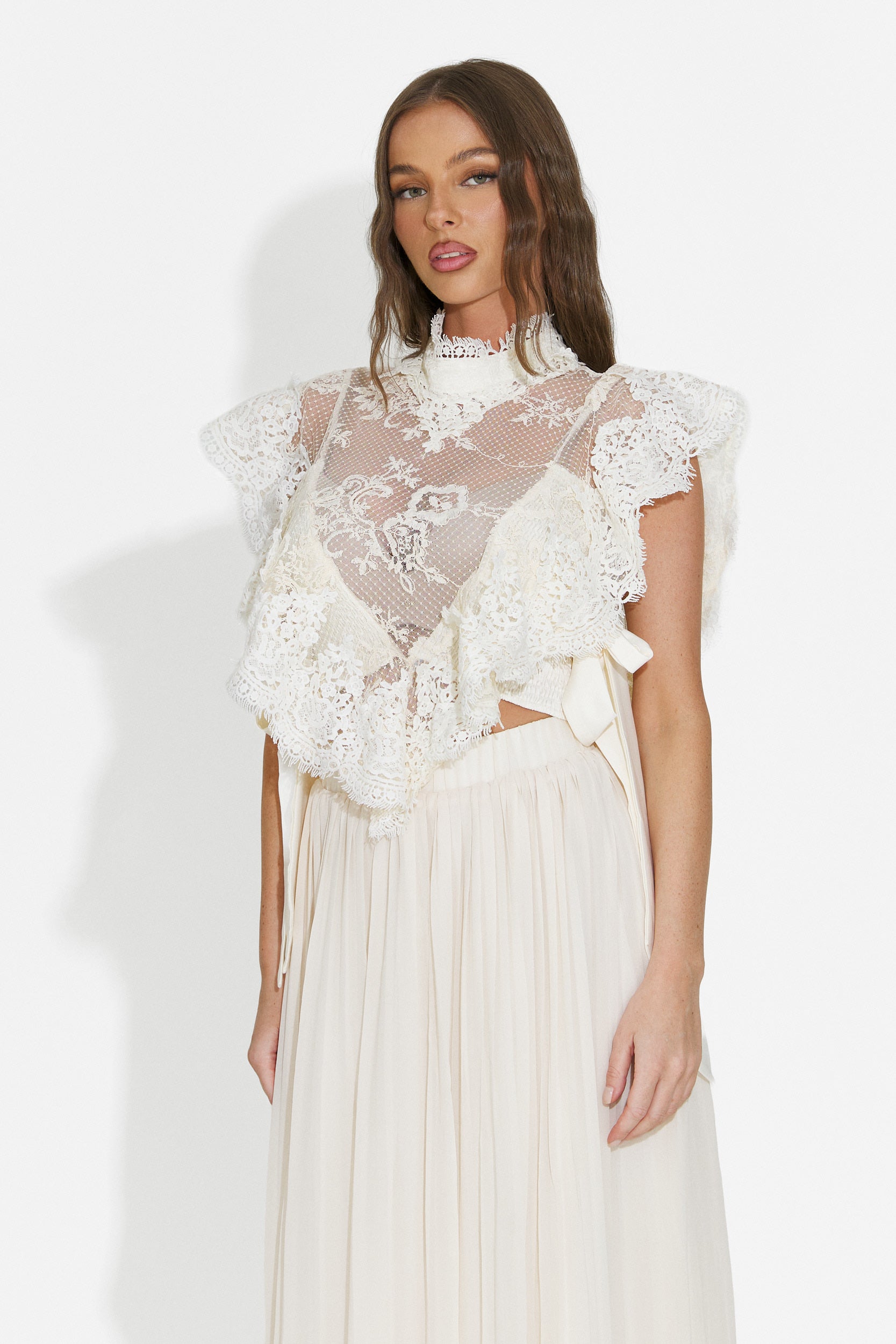 Top donna elegante beige Abraham Bogas