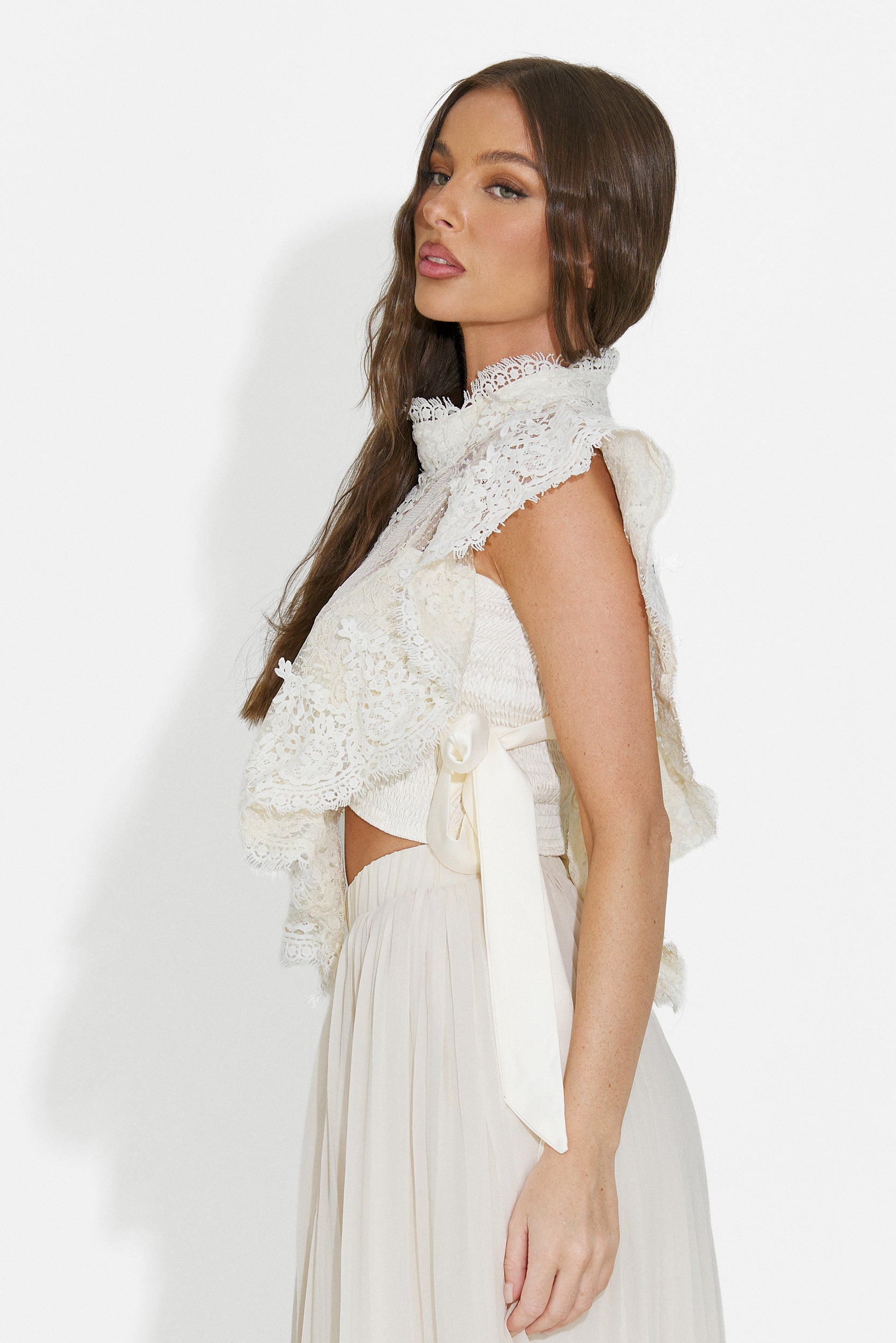 Top donna elegante beige Abraham Bogas