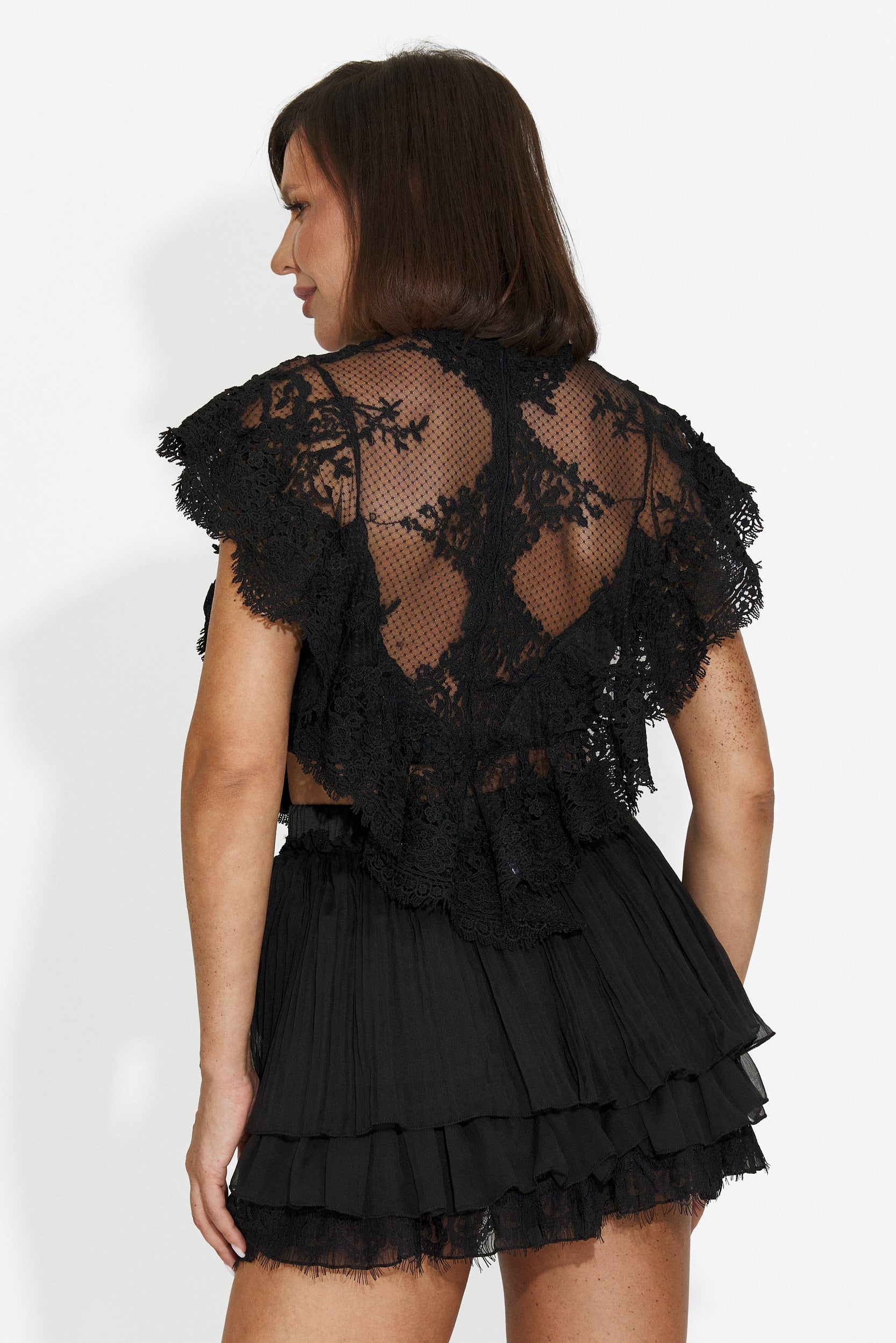 Top donna elegante nero Abraham Bogas