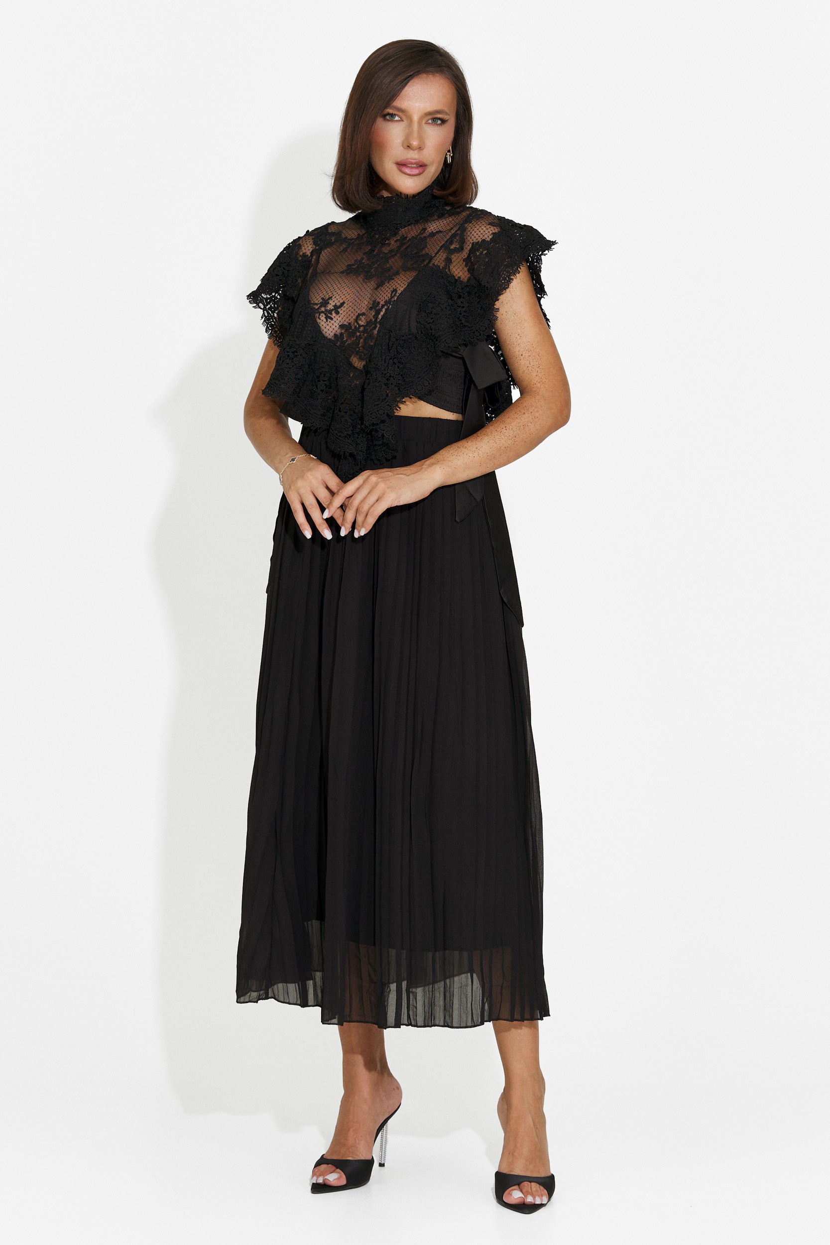 Top donna elegante nero Abraham Bogas