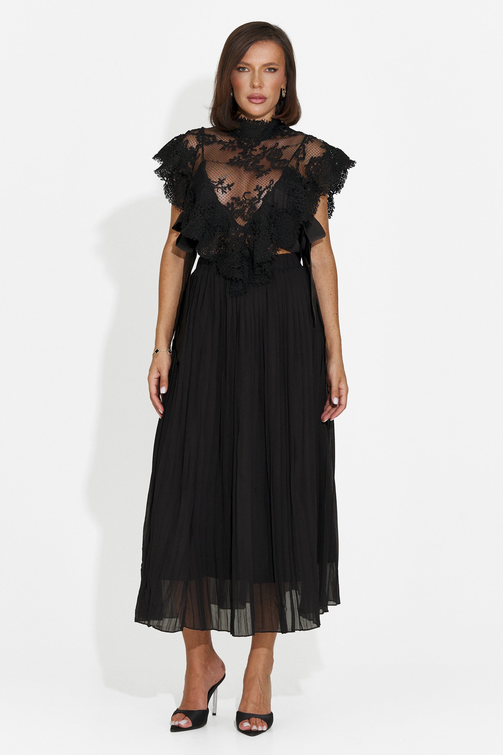 Top donna elegante nero Abraham Bogas