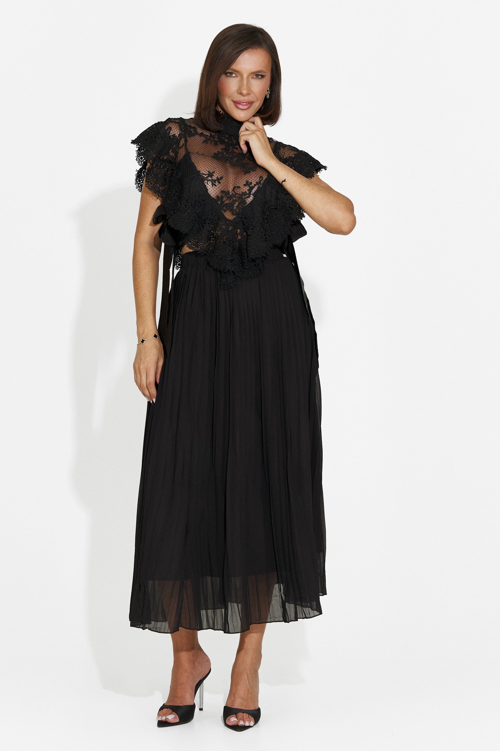 Top donna elegante nero Abraham Bogas