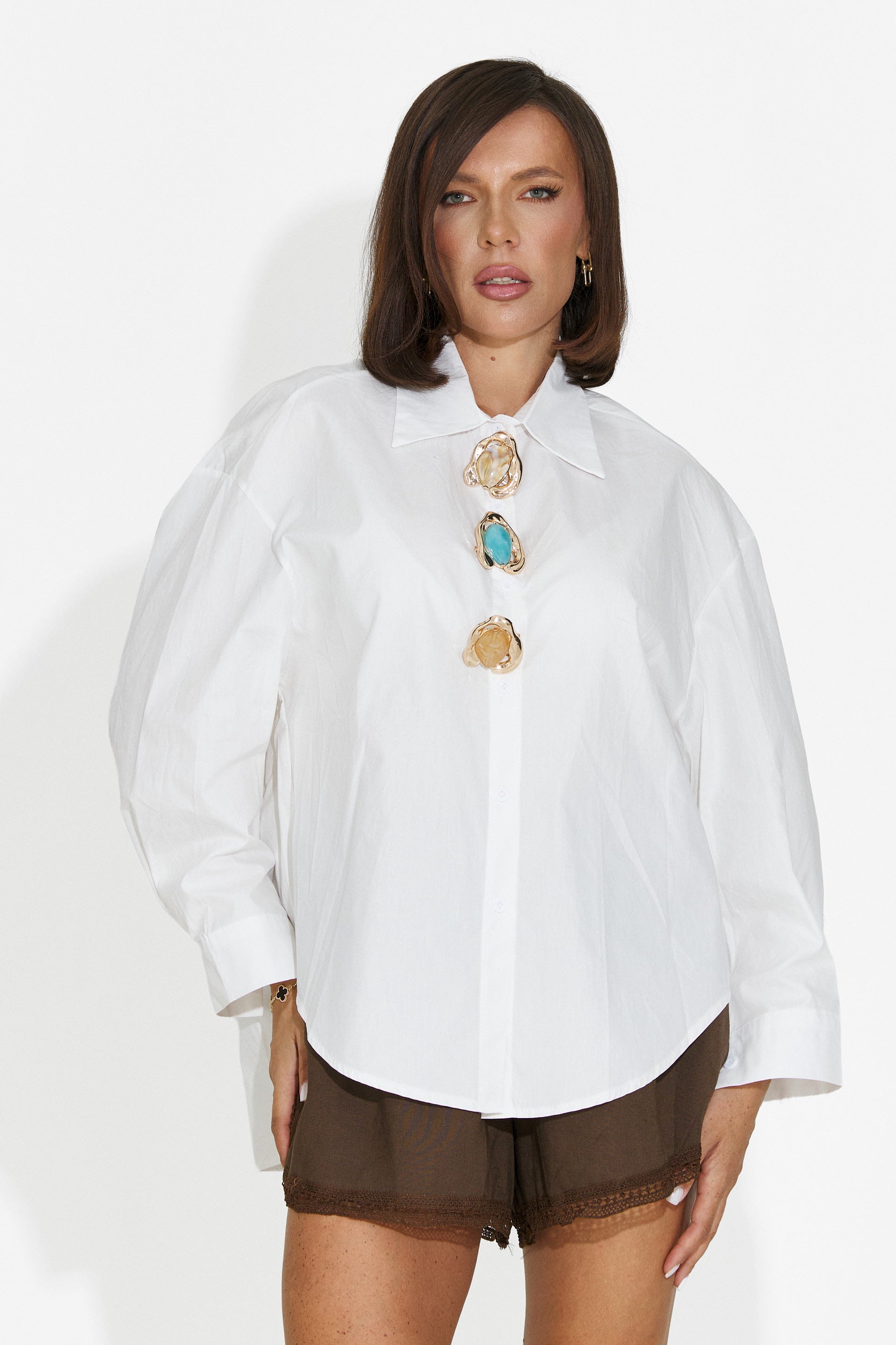 Camicia donna casual bianca Delany Bogas