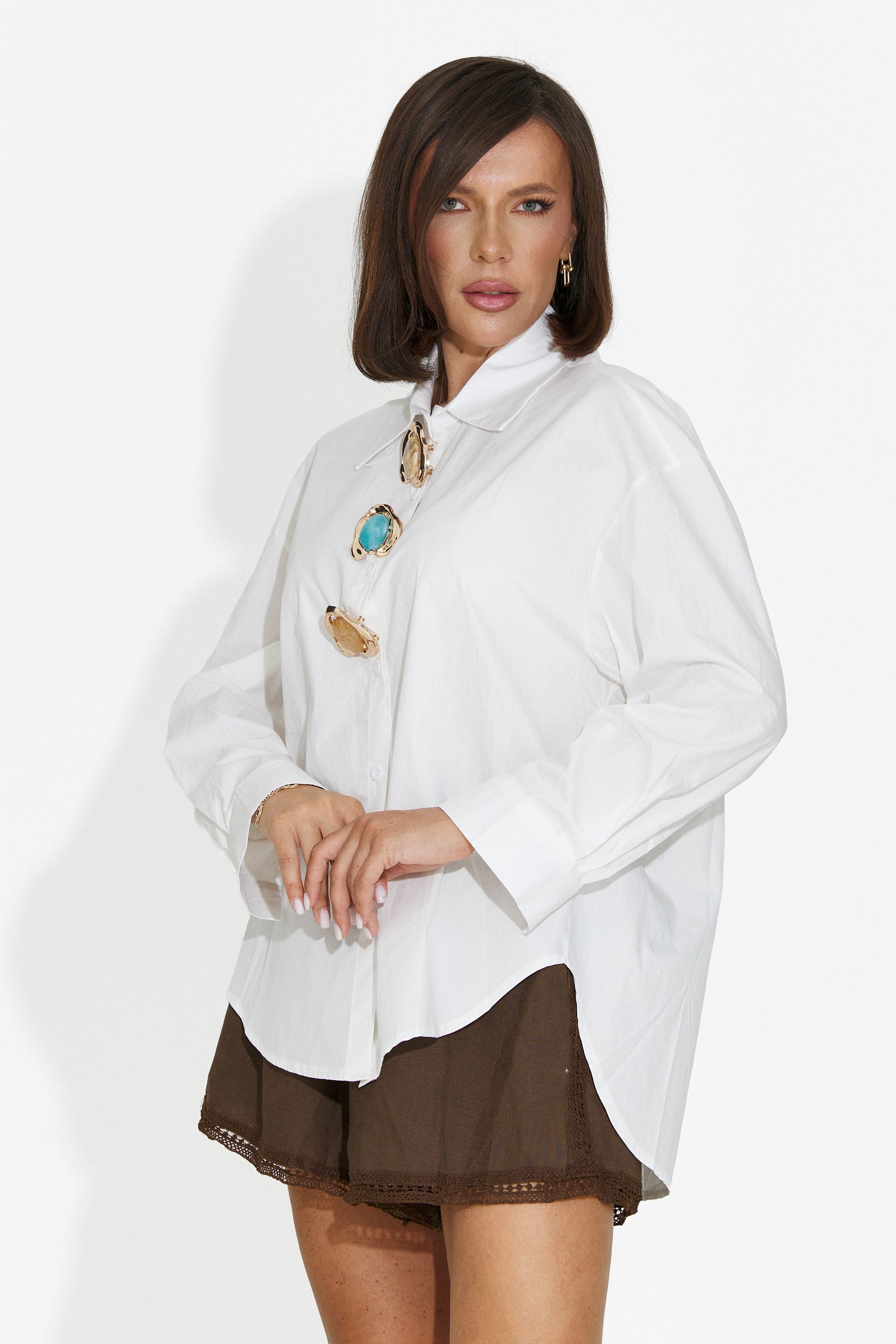 Camicia donna casual bianca Delany Bogas