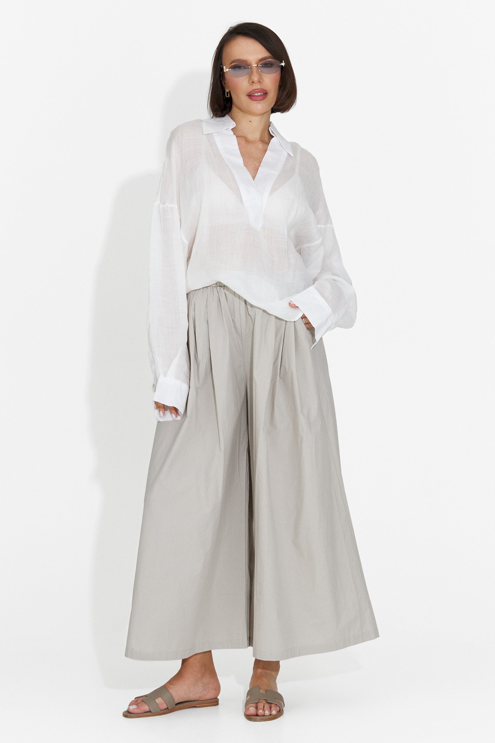Camasa dama casual alba Hibiscus Bogas