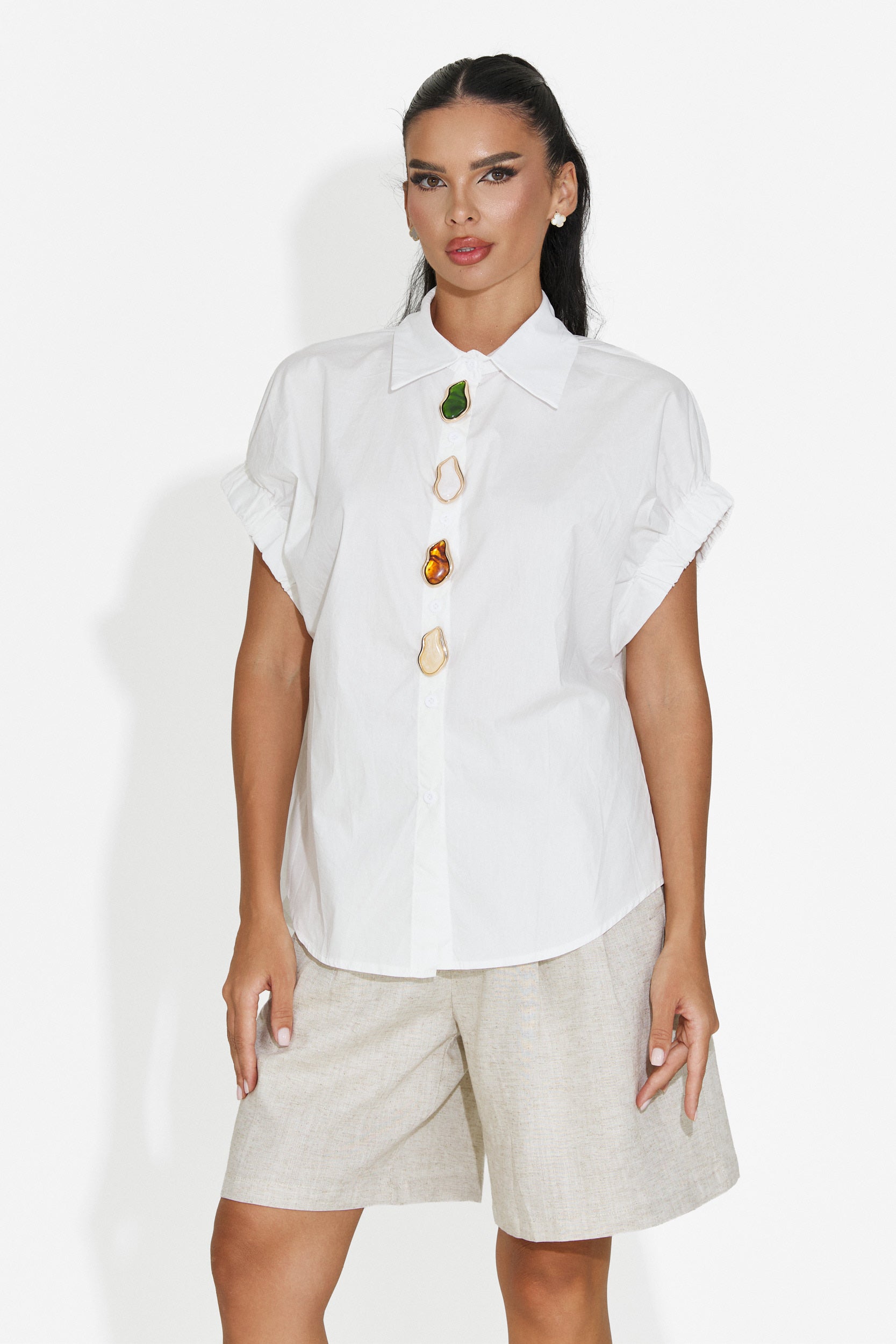Camicia donna casual bianca Nazmia Bogas