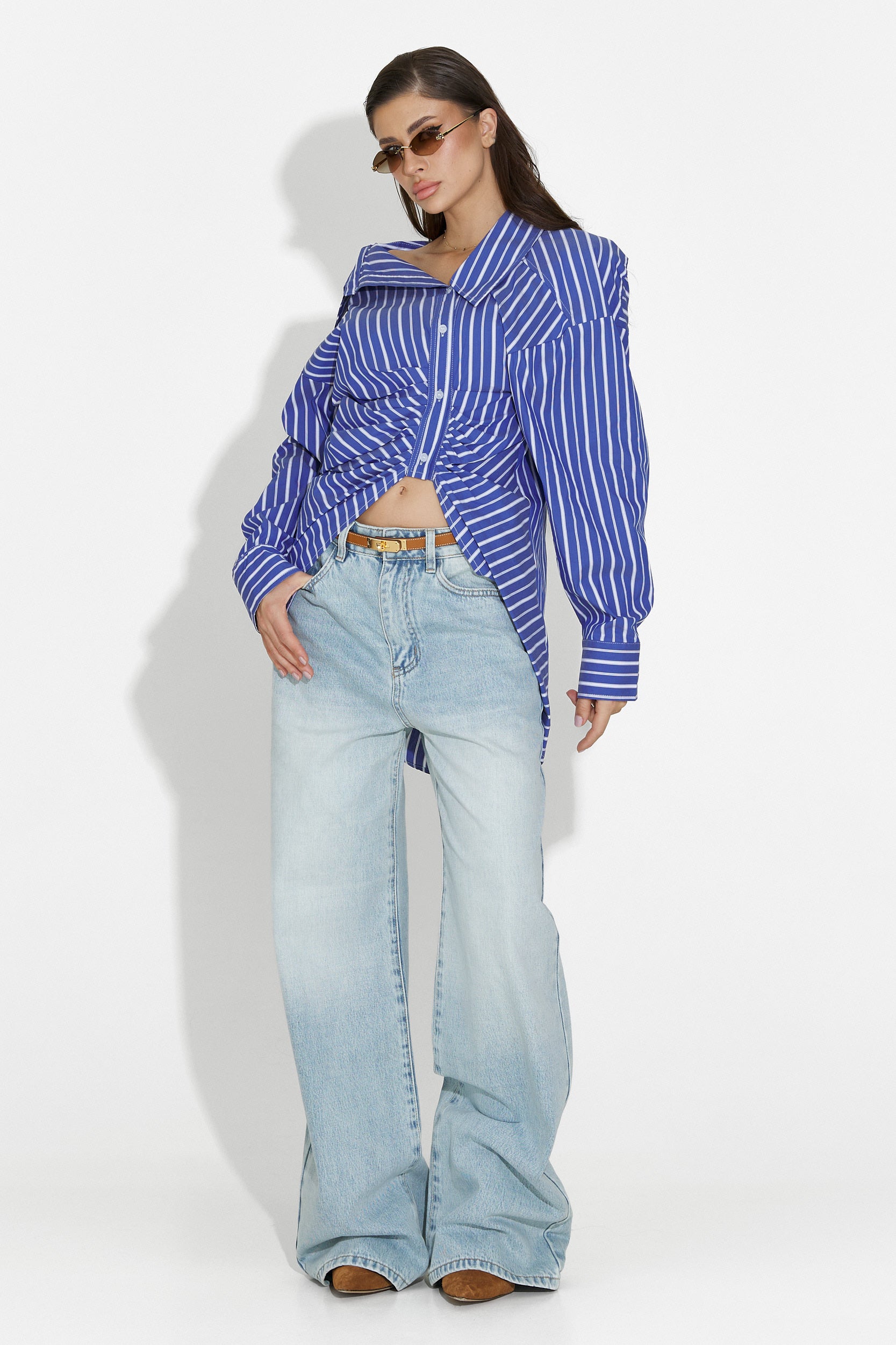 Camicia Blu Casual da Donna di Voncile Bogas