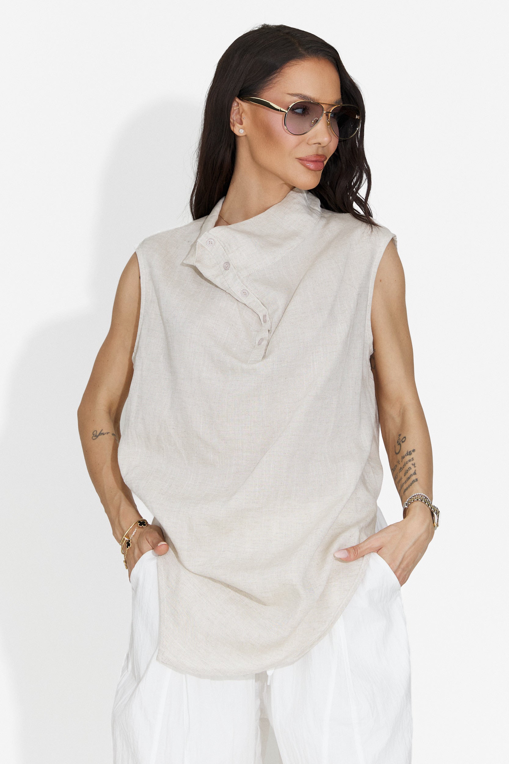 Camasa dama casual bej Notario Bogas