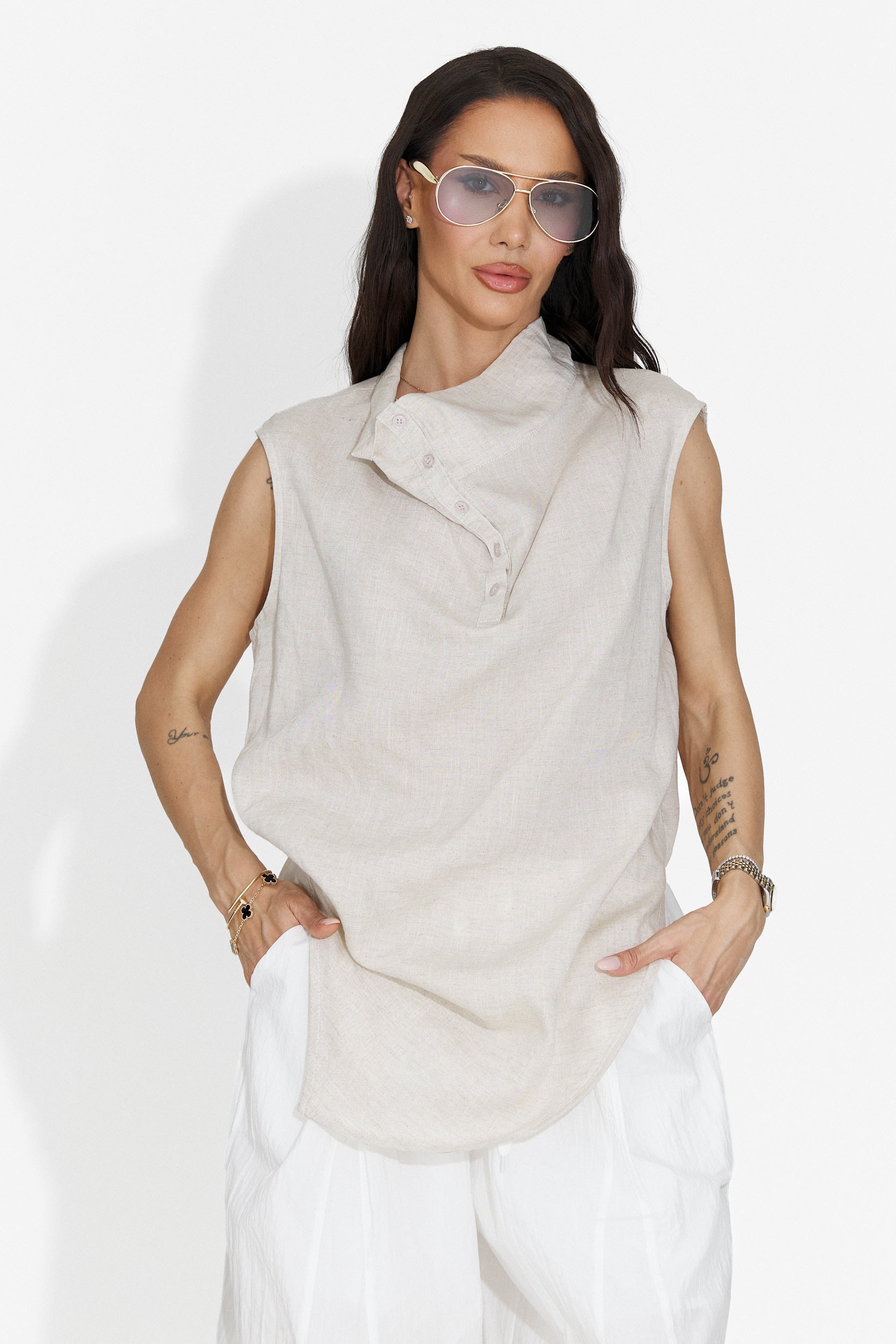 Camasa dama casual bej Notario Bogas