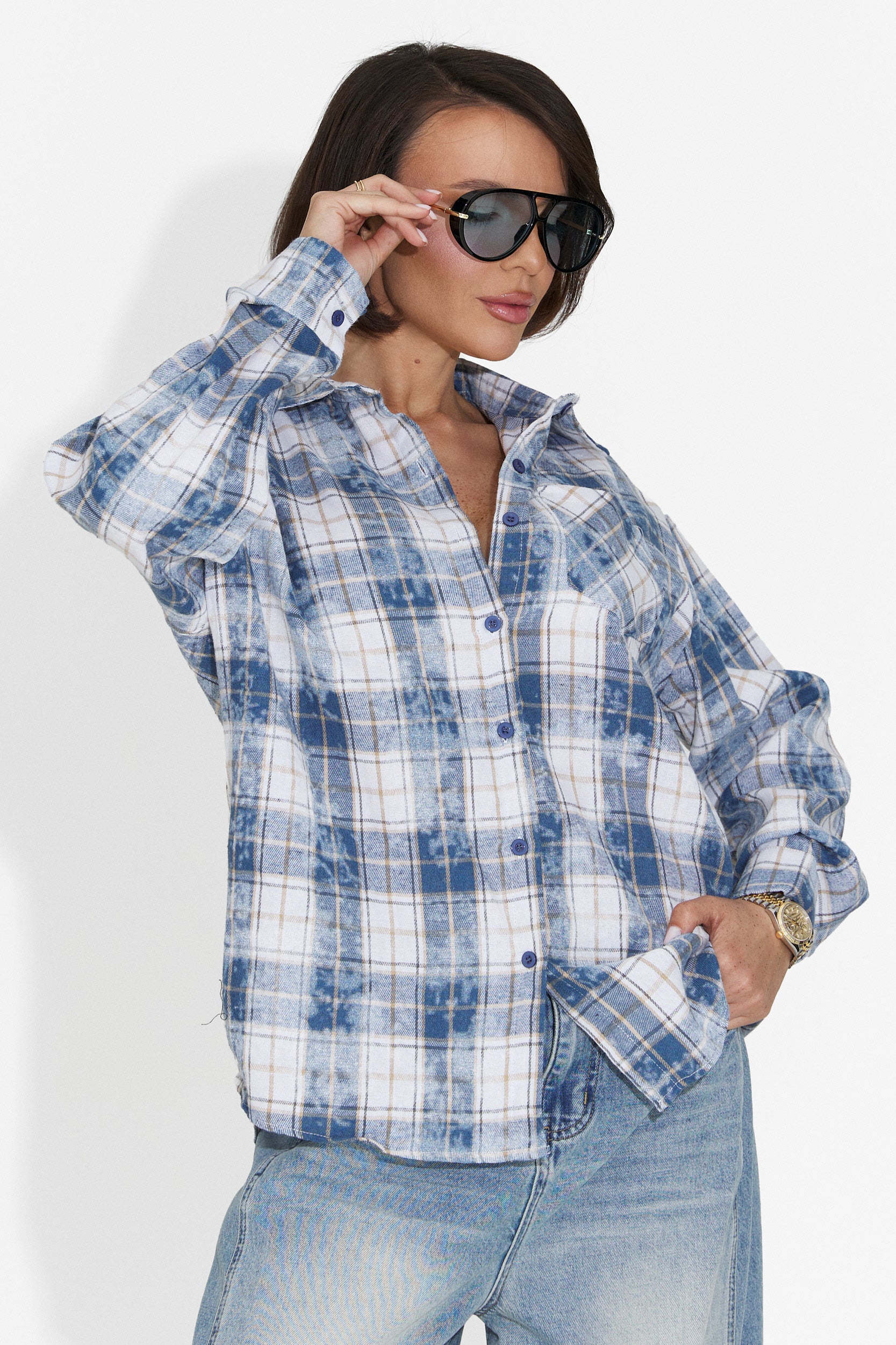 Camicia Casual Blu da Donna Adelyma Bogas
