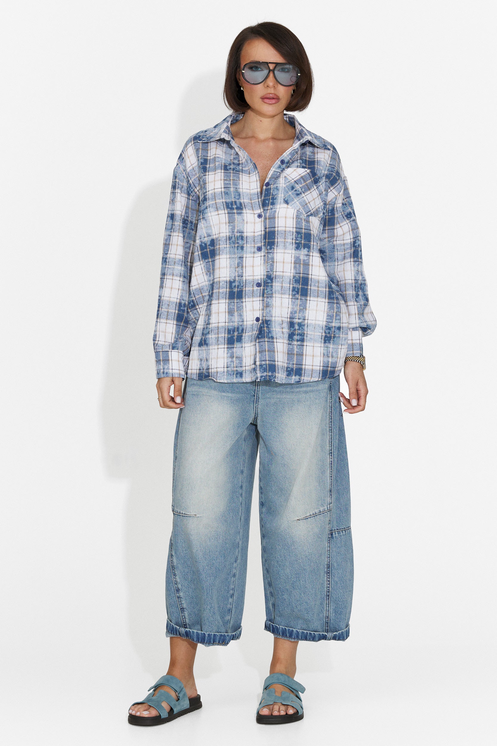 Camicia Casual Blu da Donna Adelyma Bogas