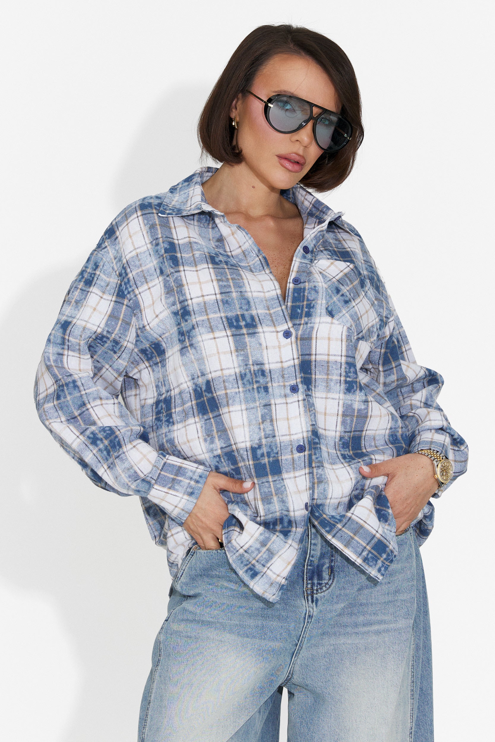 Camicia Casual Blu da Donna Adelyma Bogas