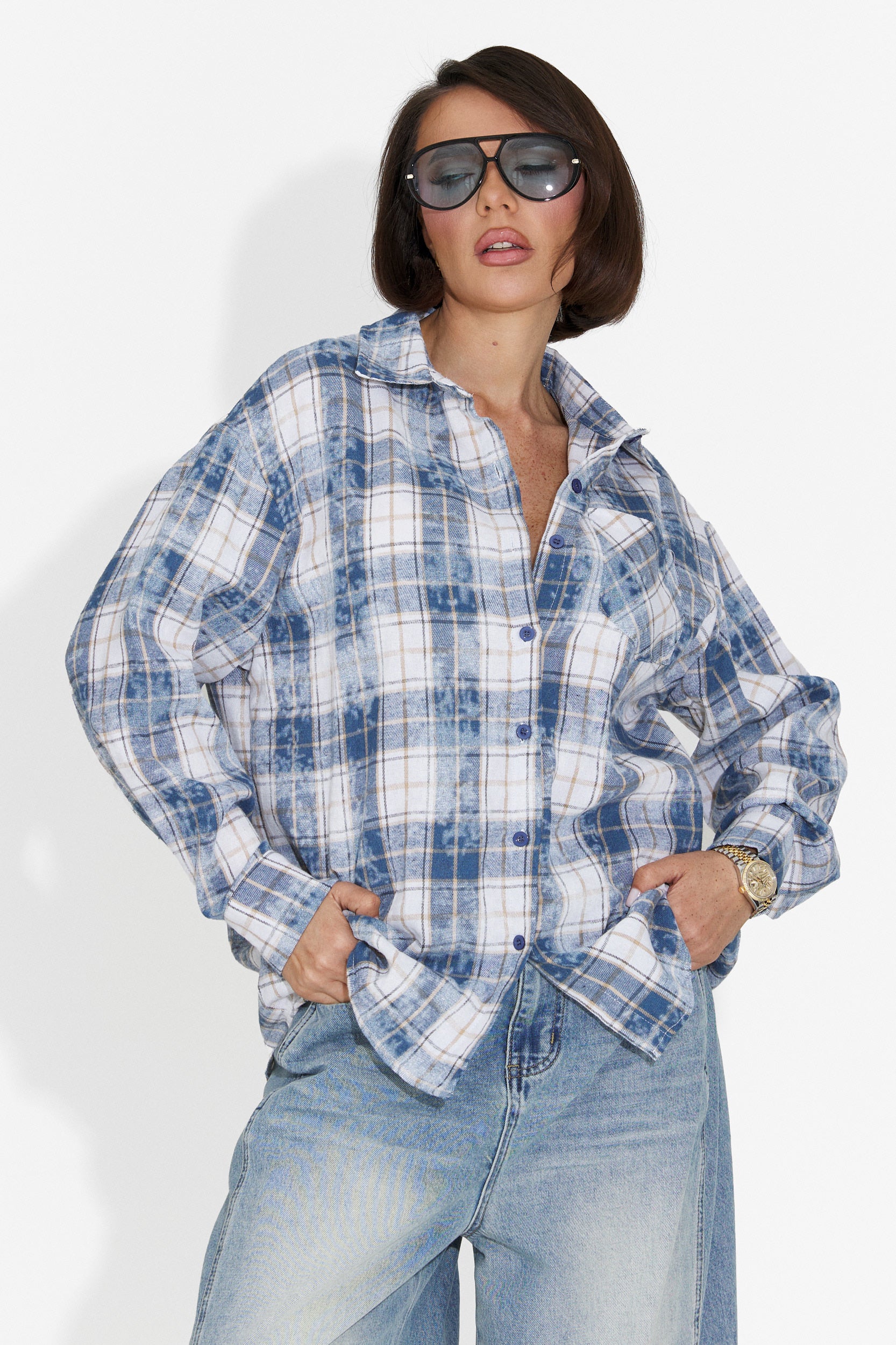 Camicia Casual Blu da Donna Adelyma Bogas