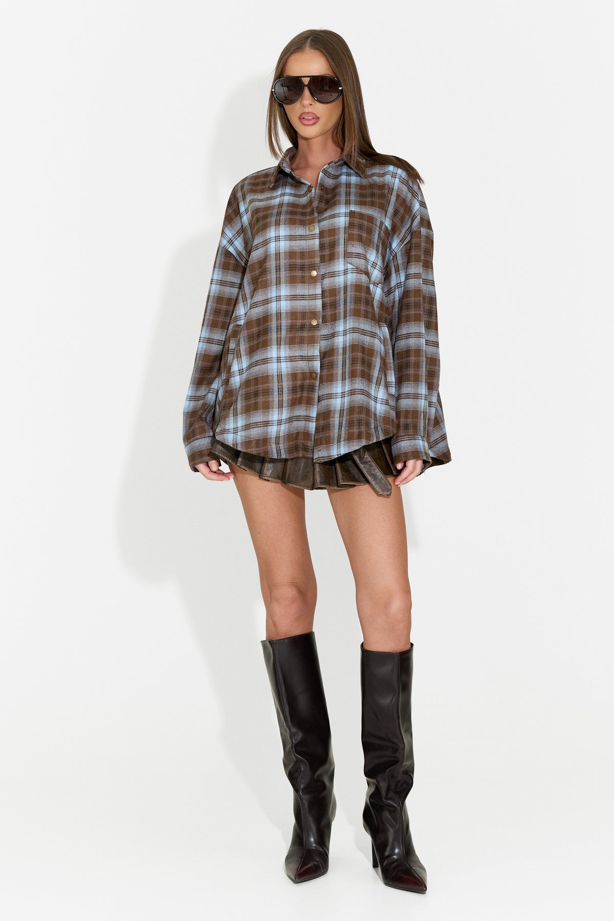 Camicia da donna casual azzurra Drafts Bogas