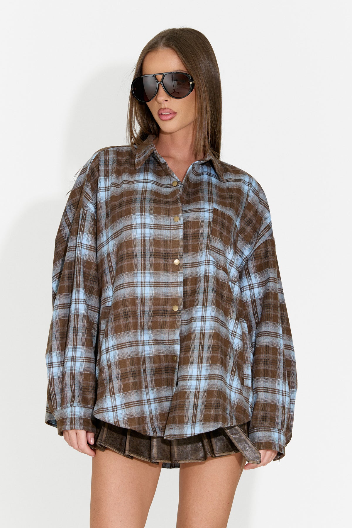 Camicia da donna casual azzurra Drafts Bogas