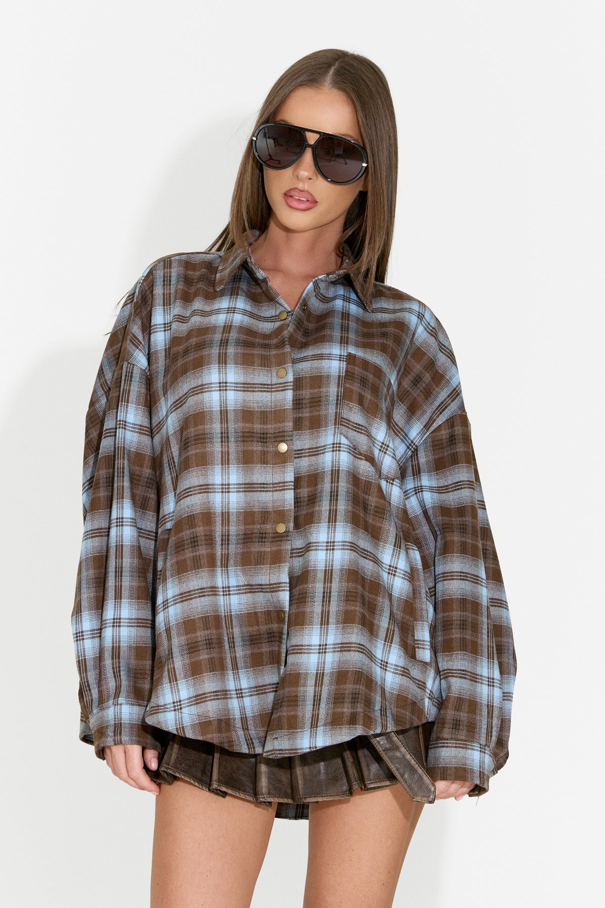 Camicia da donna casual azzurra Drafts Bogas