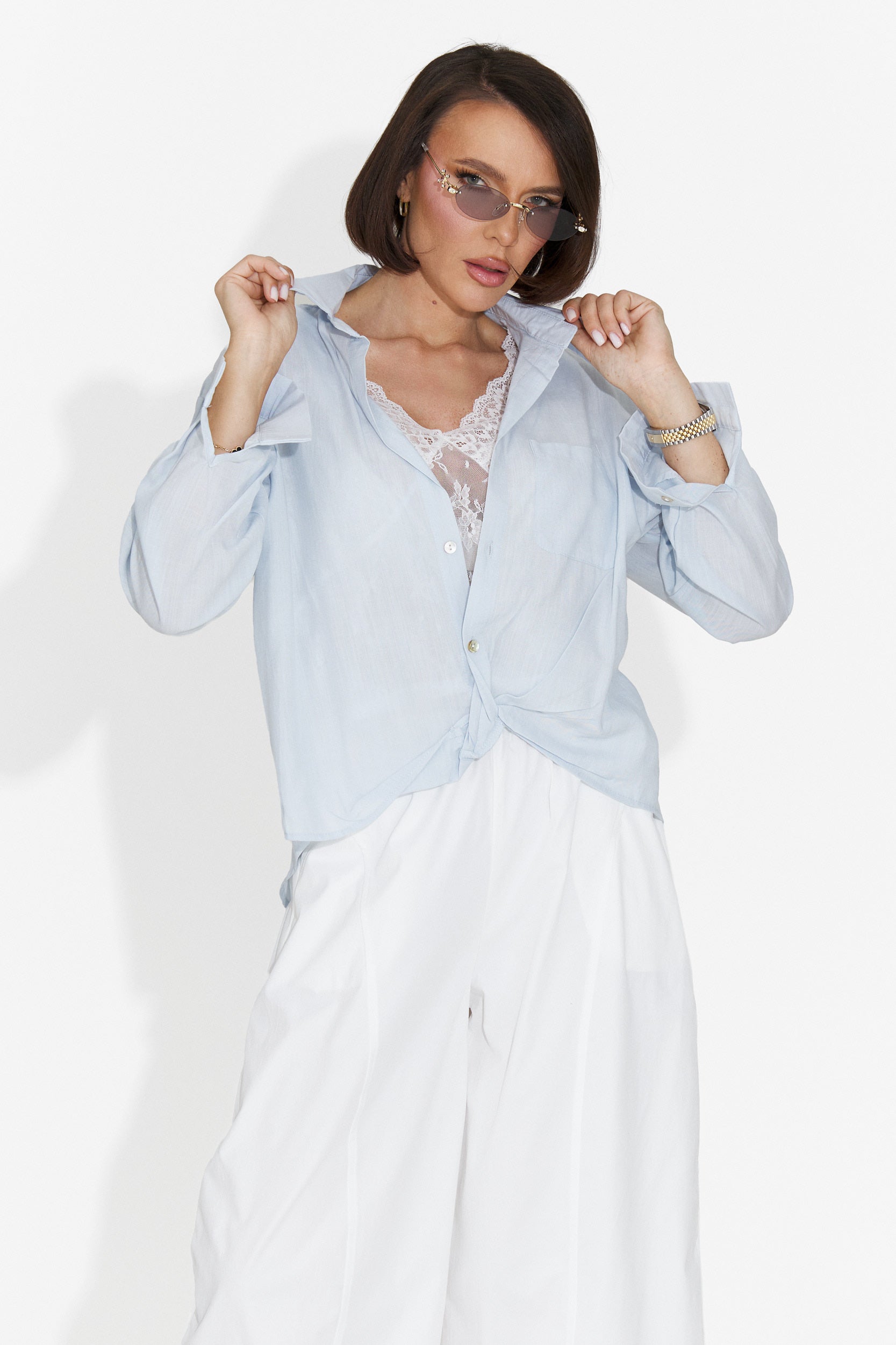 Camasa dama casual bleu Graphi Bogas