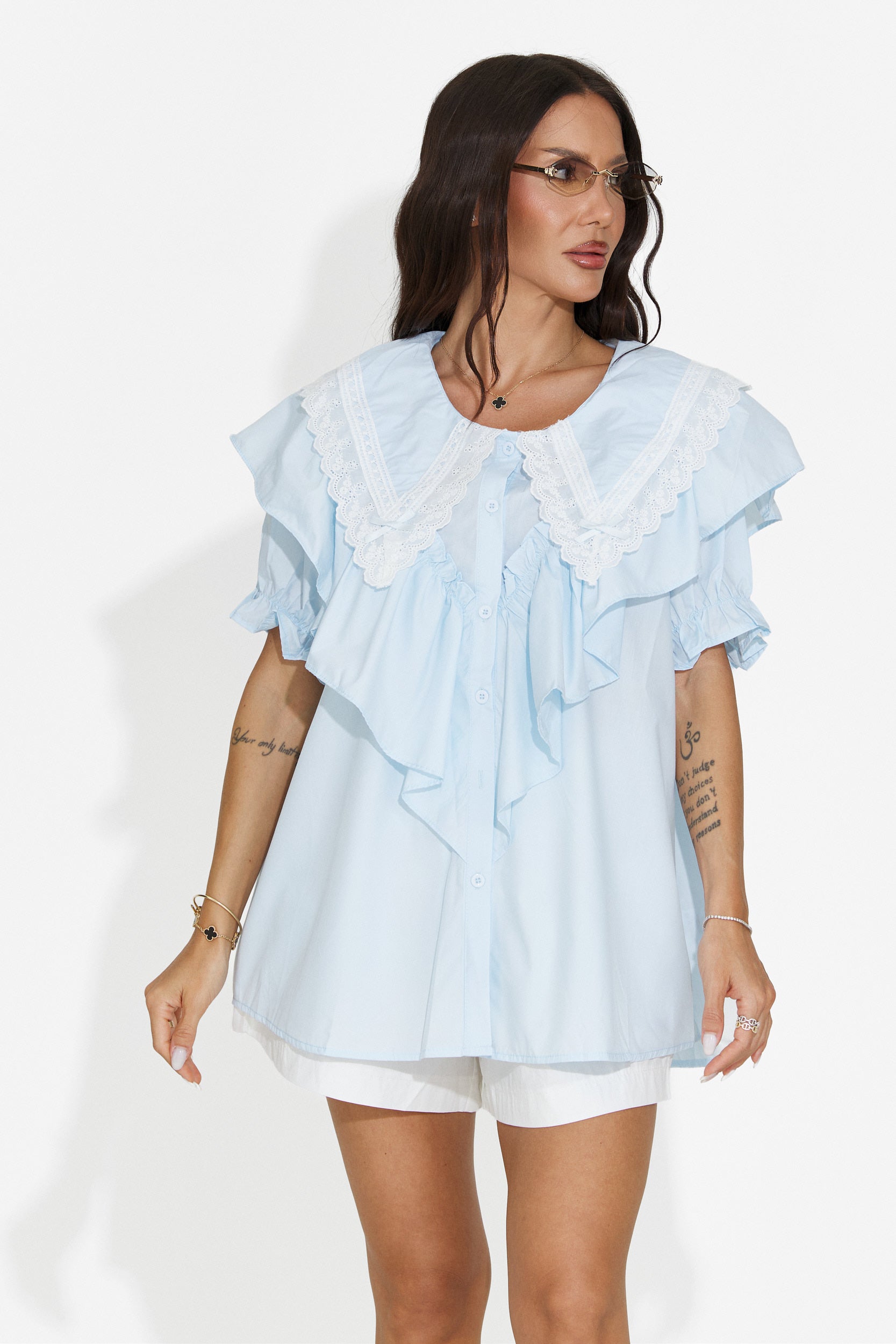 Camicia casual da donna azzurra Karlasia Bogas