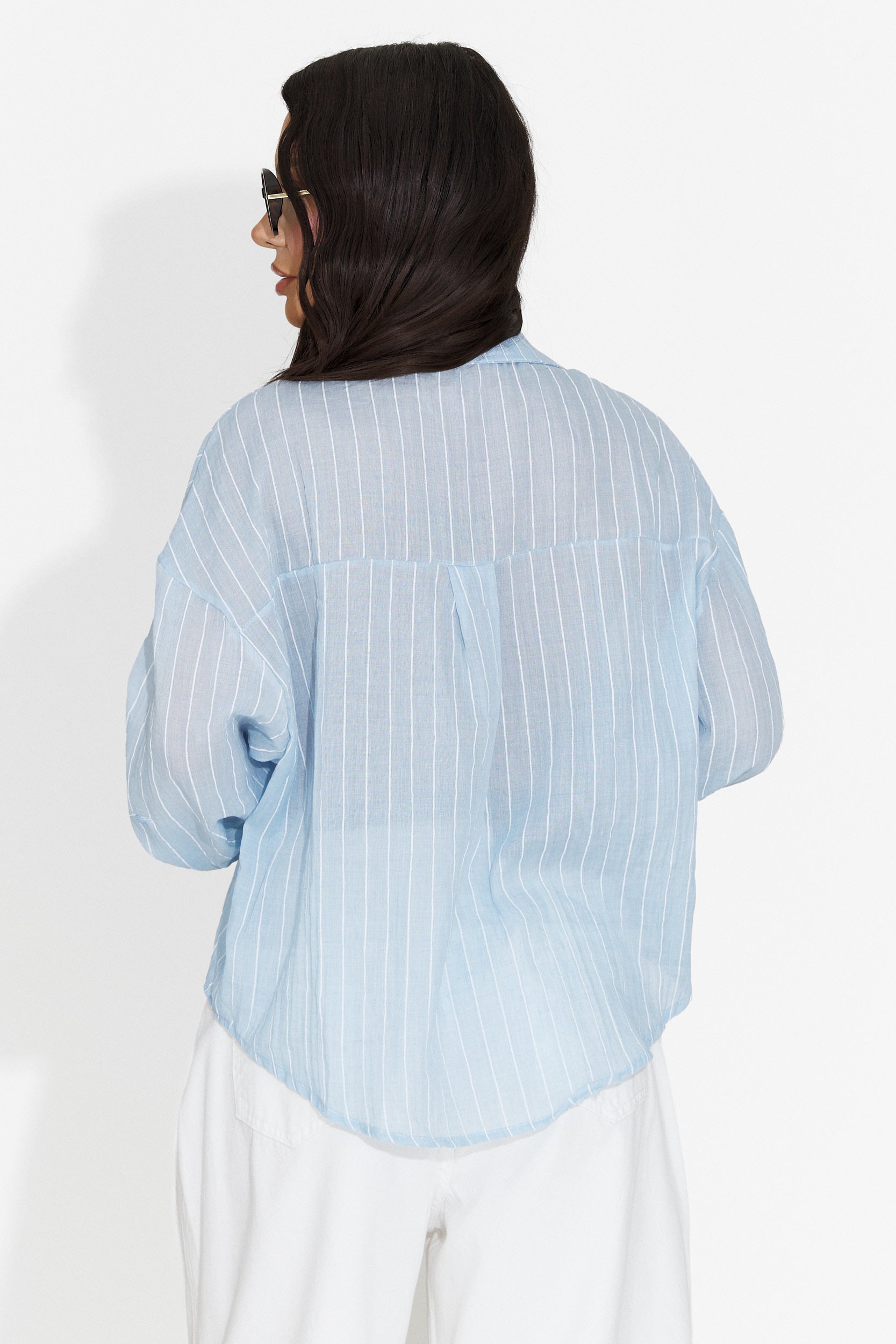 Camicia Casual Blu da Donna di Teodoria Bogas