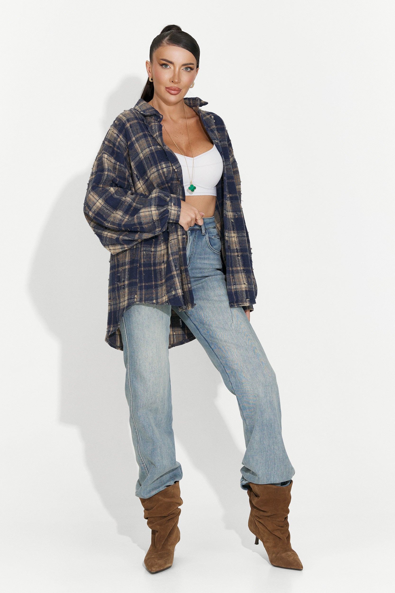 Camicia casual da donna blu marino Jasara Bogas