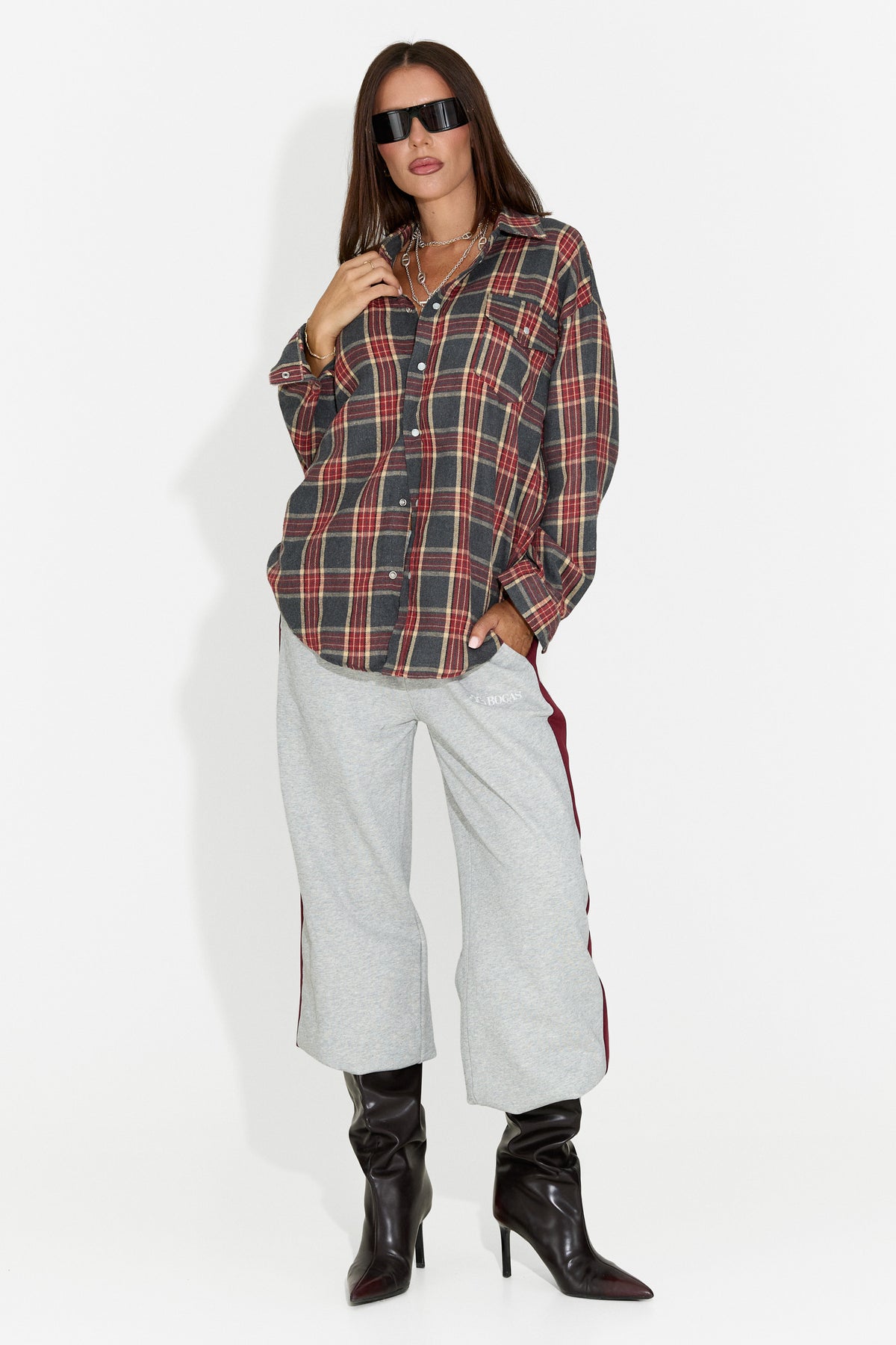 Camicia casual da donna bordeaux Importas Bogas
