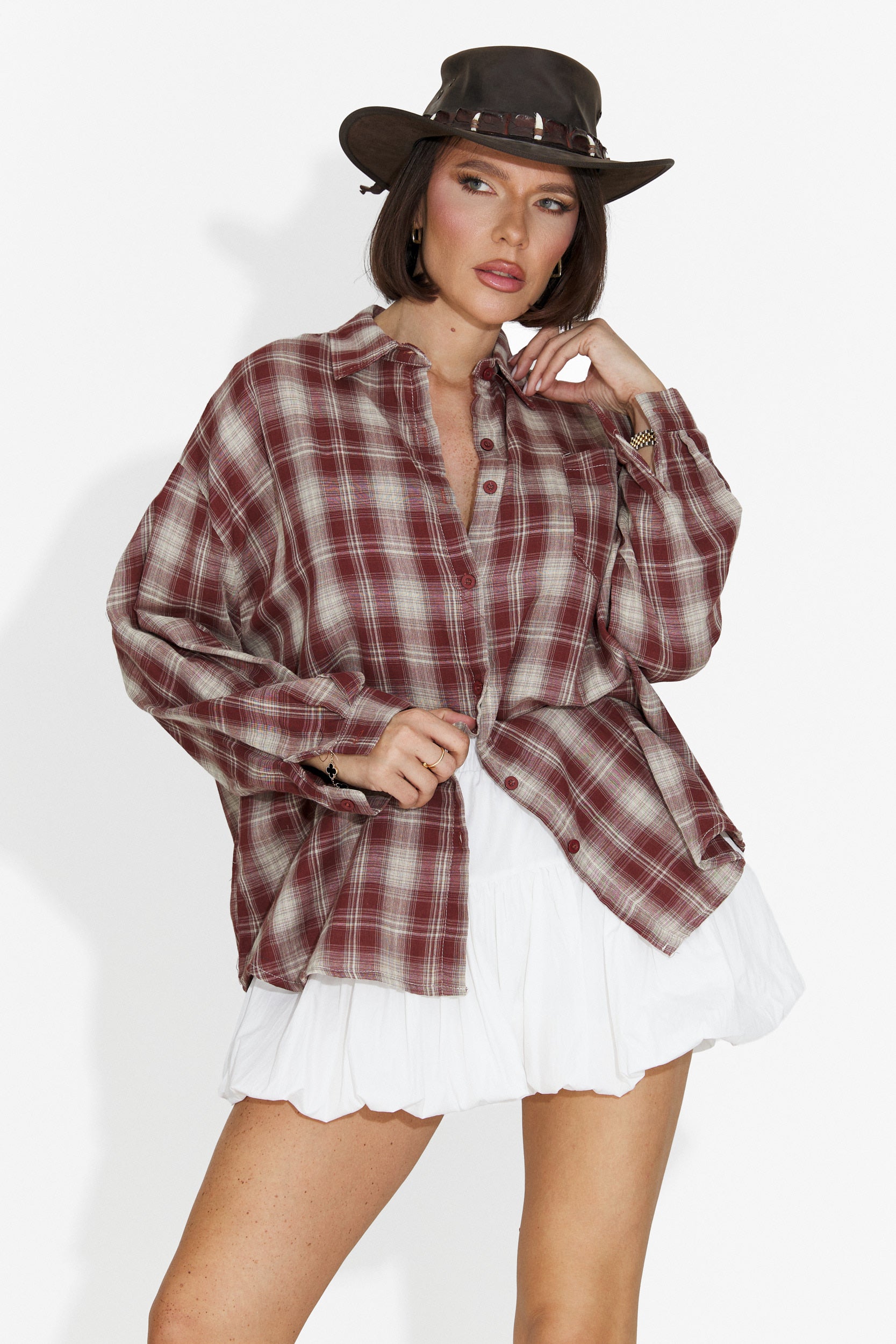 Camicia Casual Bordeaux da Donna di Letiza Bogas